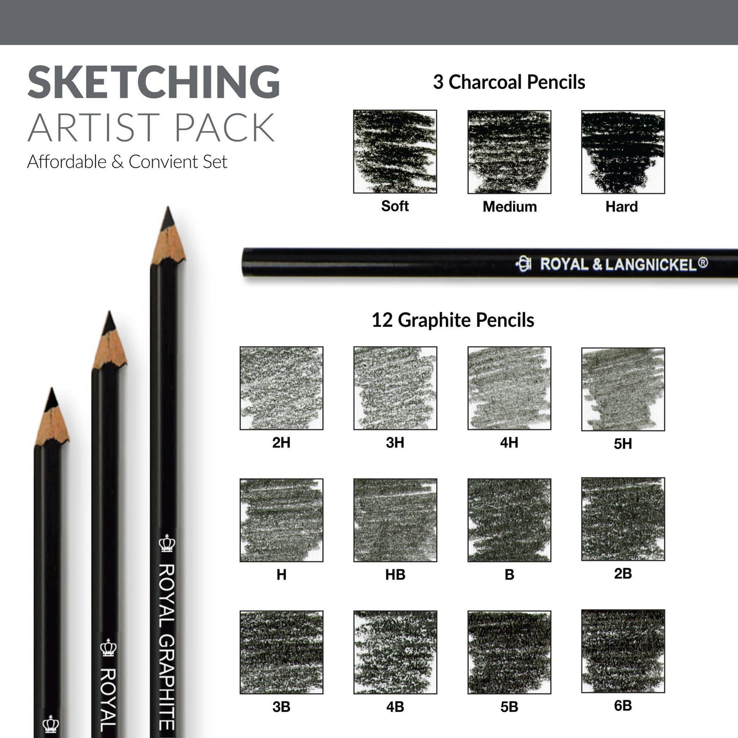 RD563 - Sketching Artist Pack - 19pc infographic 2