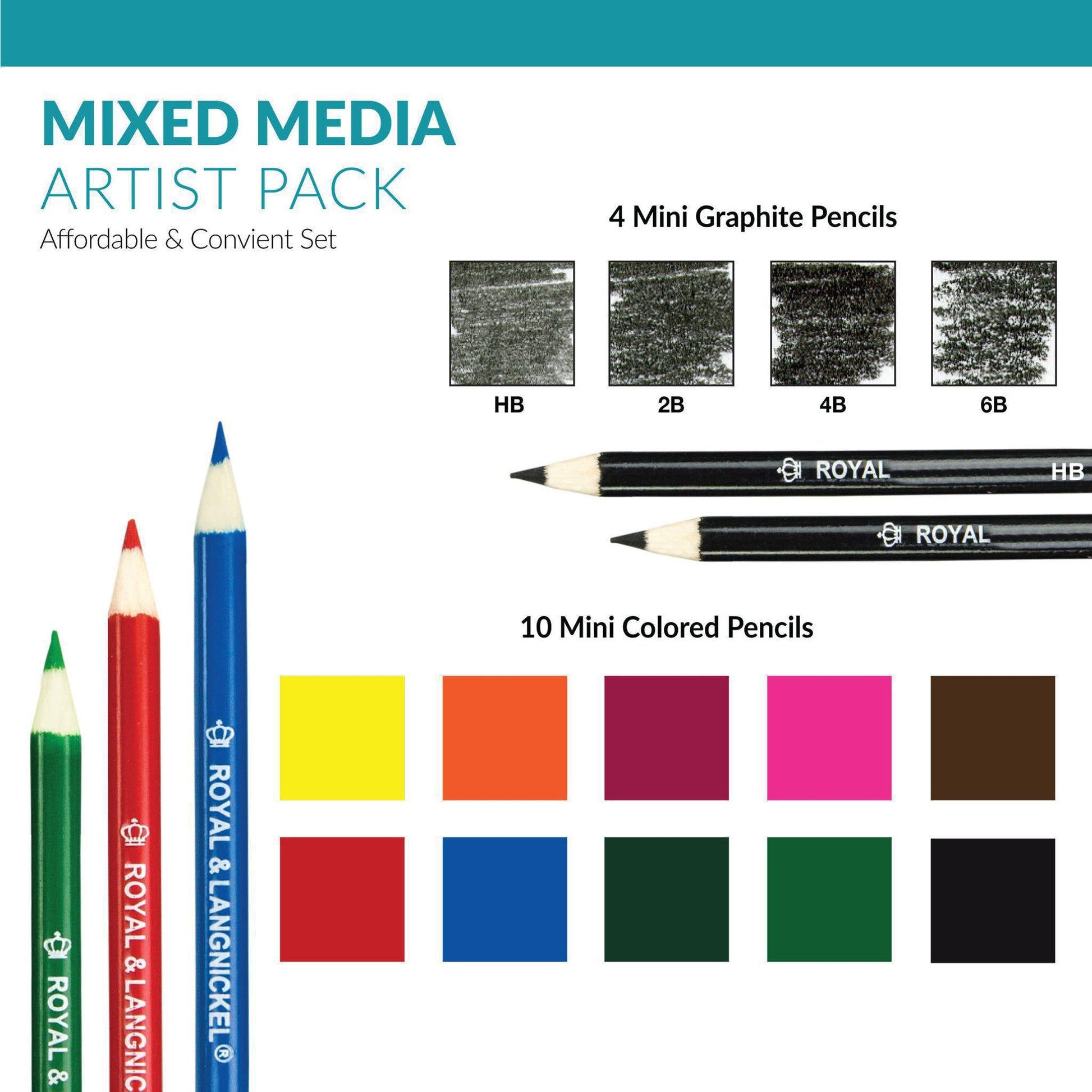 RD570 - Mixed Media Artist Pack - 39pc infographic 3