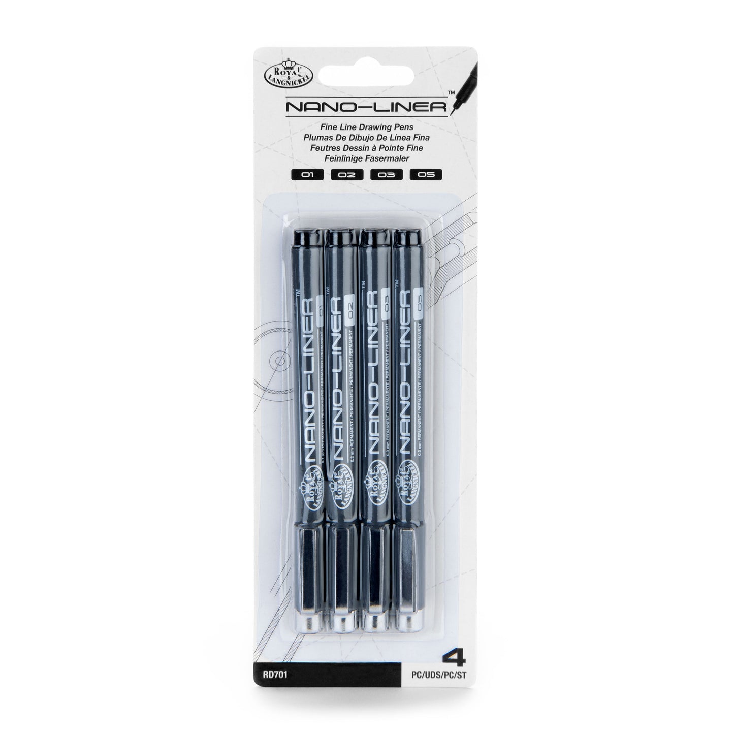 RD701 - Nano-Liner™ 4pc Black Variety Pack packaging front