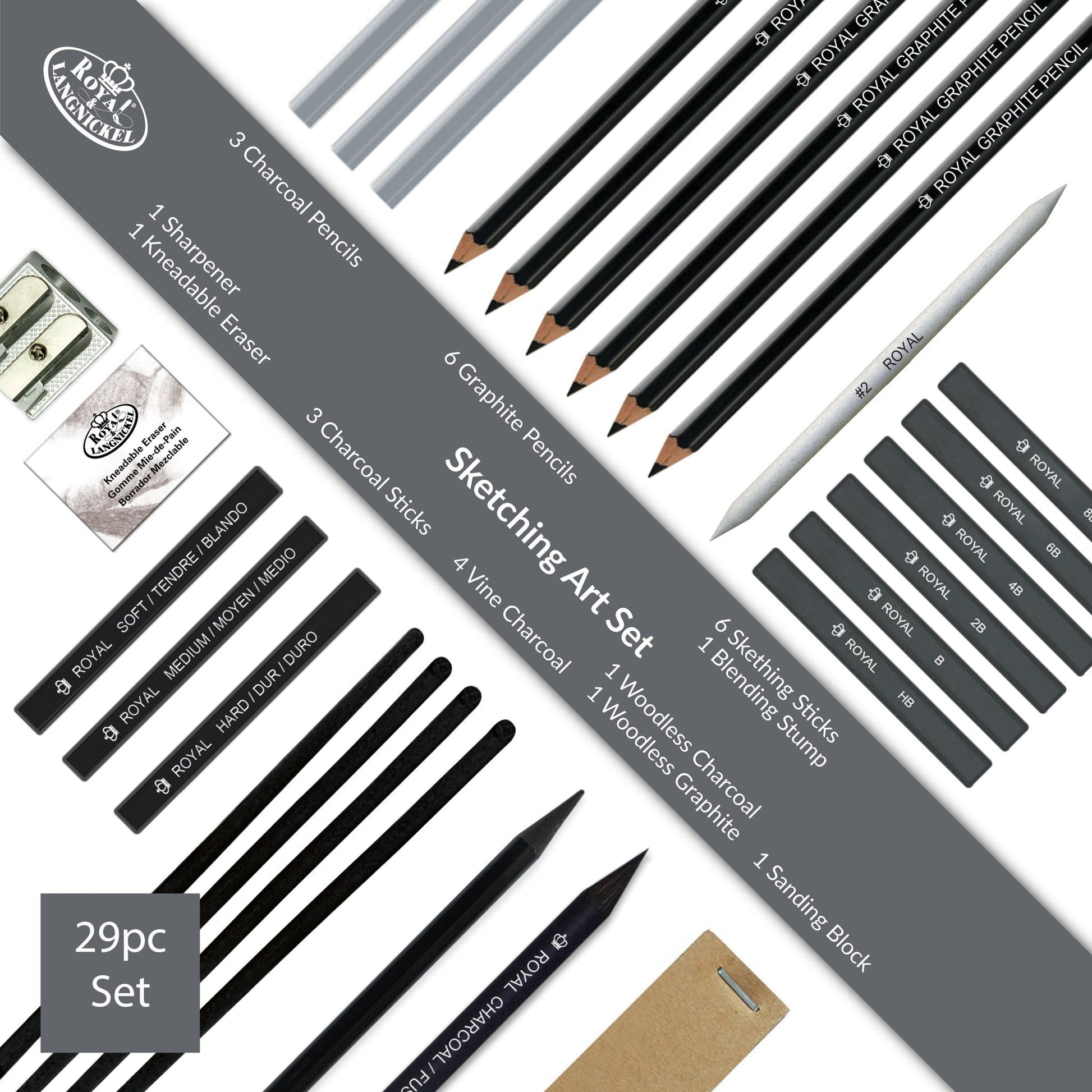 RD832 - Sketching Art Set - 28pc infographic 2