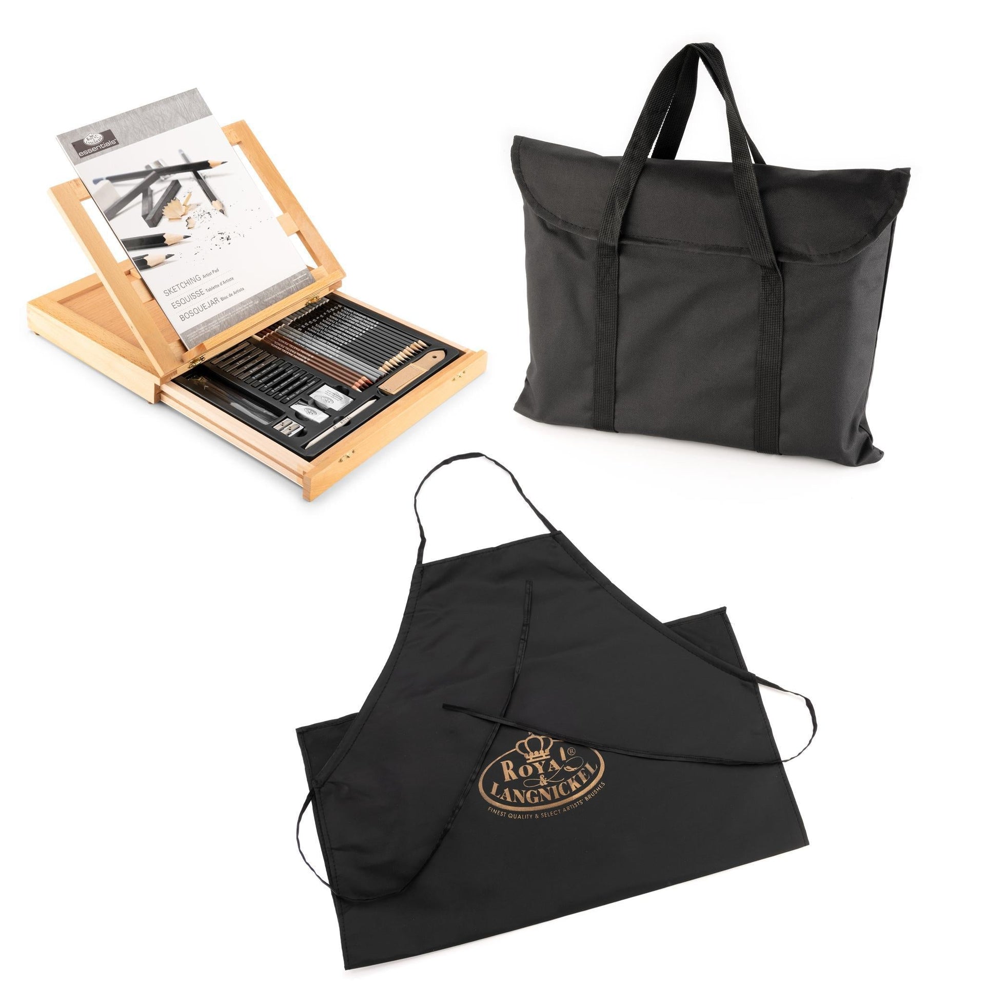 REA4904 | Essentials™ 44pc Sketching Travel Easel Art Set – Royal