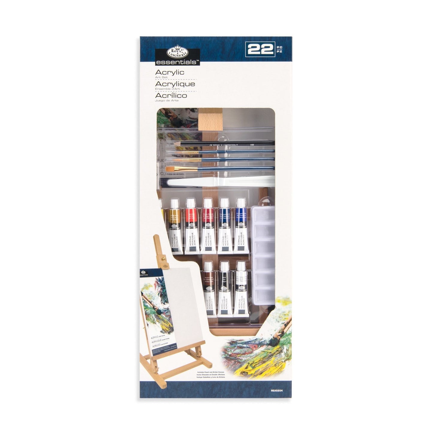 REA5204 - Acrylic Paint H-Frame Easel Art Set - 22pc packaging front