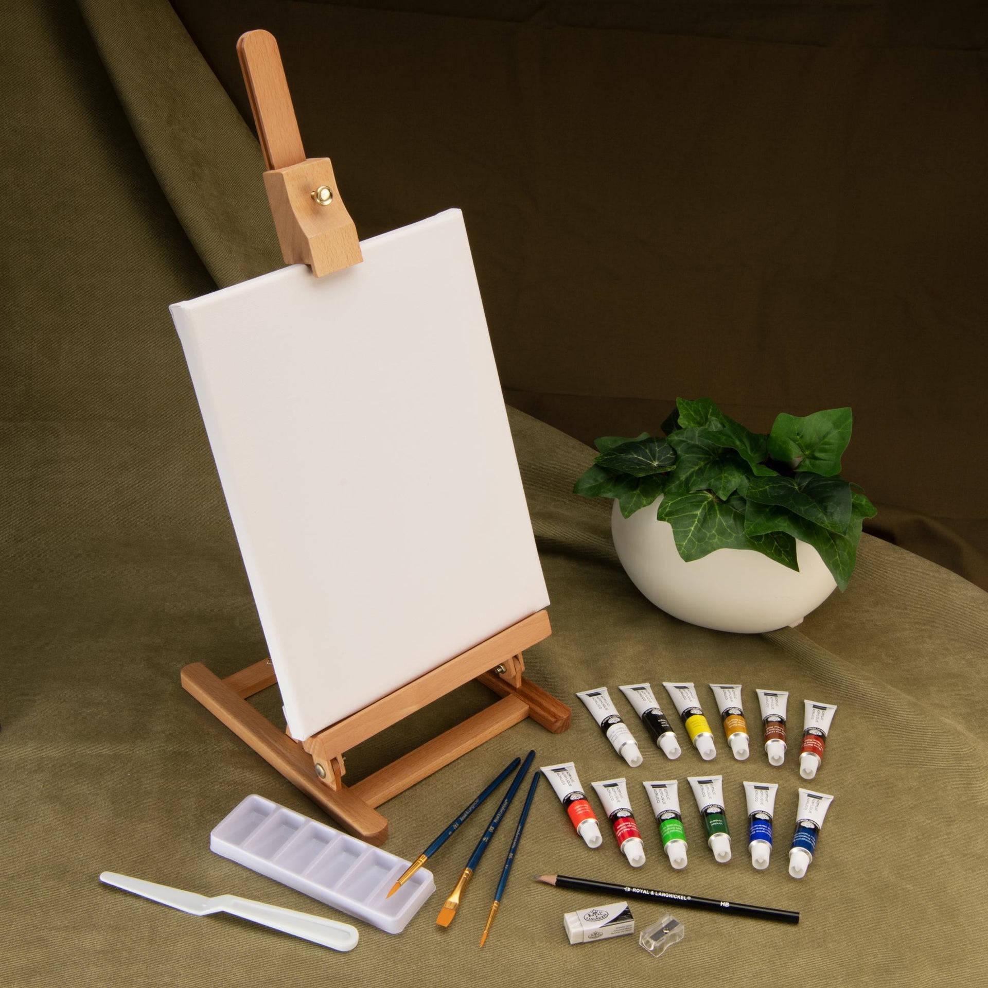 REA5204 | Acrylic Paint H-Frame Easel Art Set - 22pc – Royal