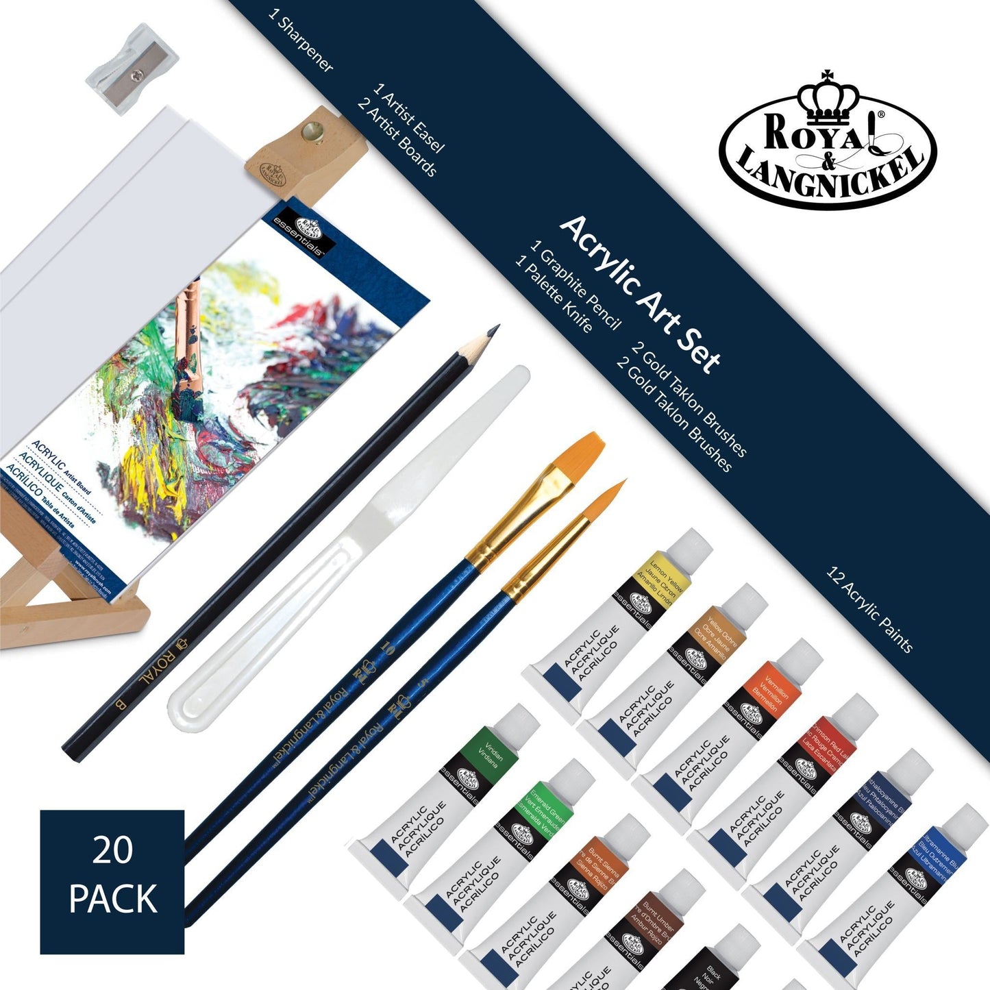 REA5804 - Acrylic H-Easel Art Set infographic 1