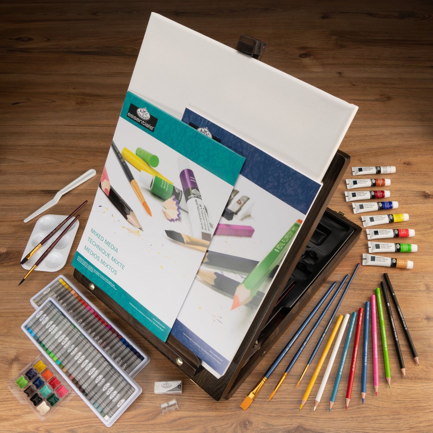 REA5980 | Mixed Media Artist Easel Set - 151pc | Espresso Series