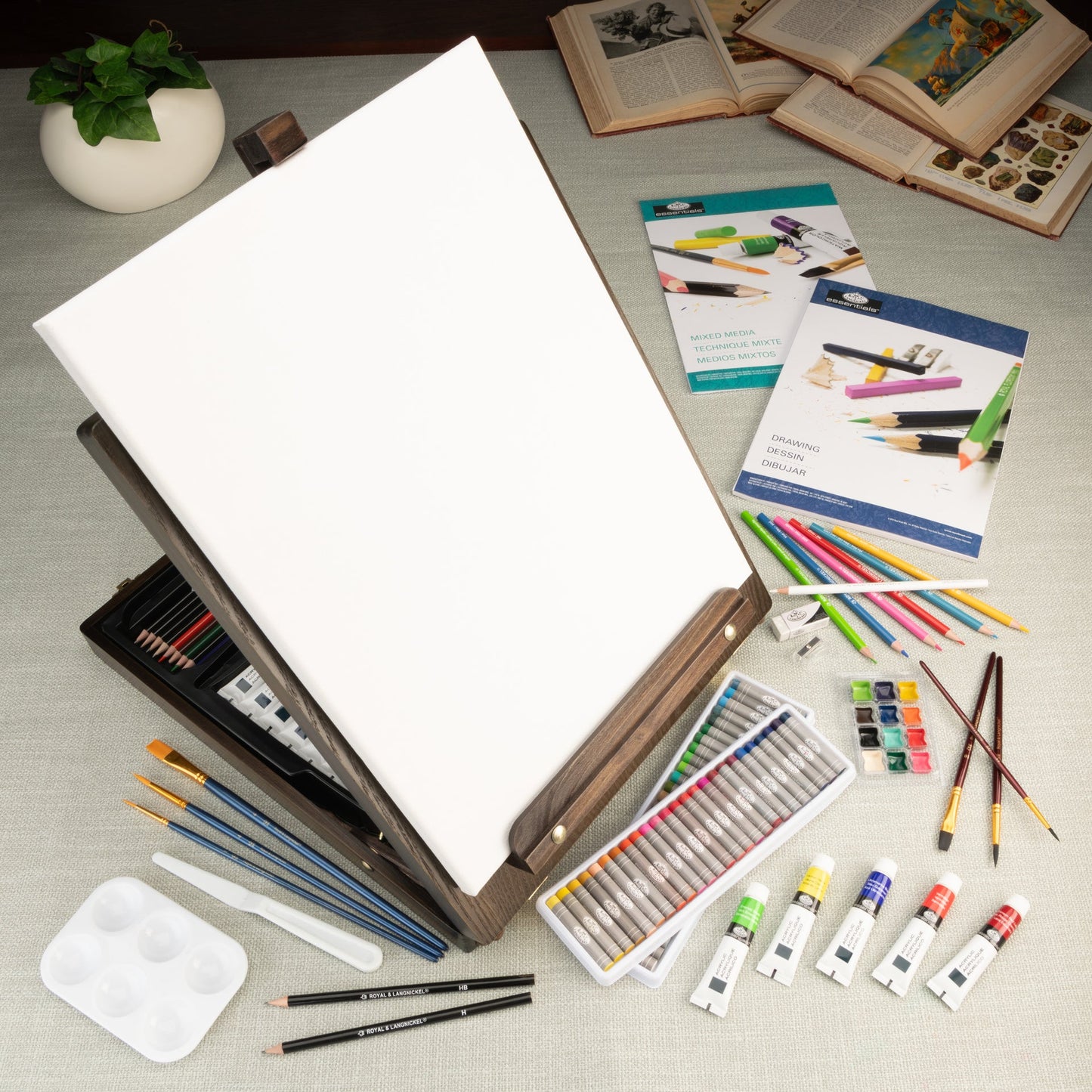 REA5980 | Mixed Media Artist Easel Set - 151pc | Espresso Series