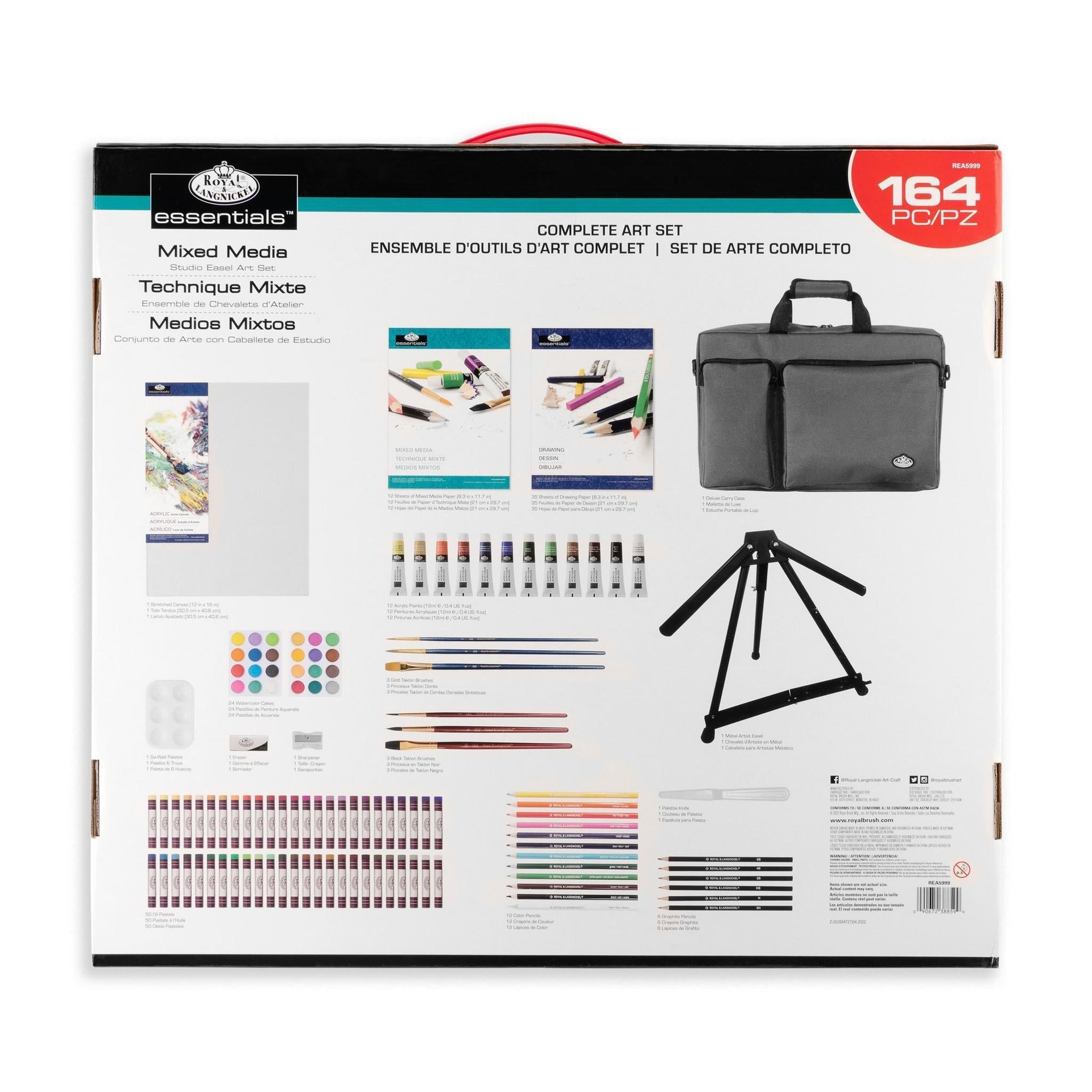 REA5999 | 164pc Mixed Media Artist Satchel Carry Set – Royal