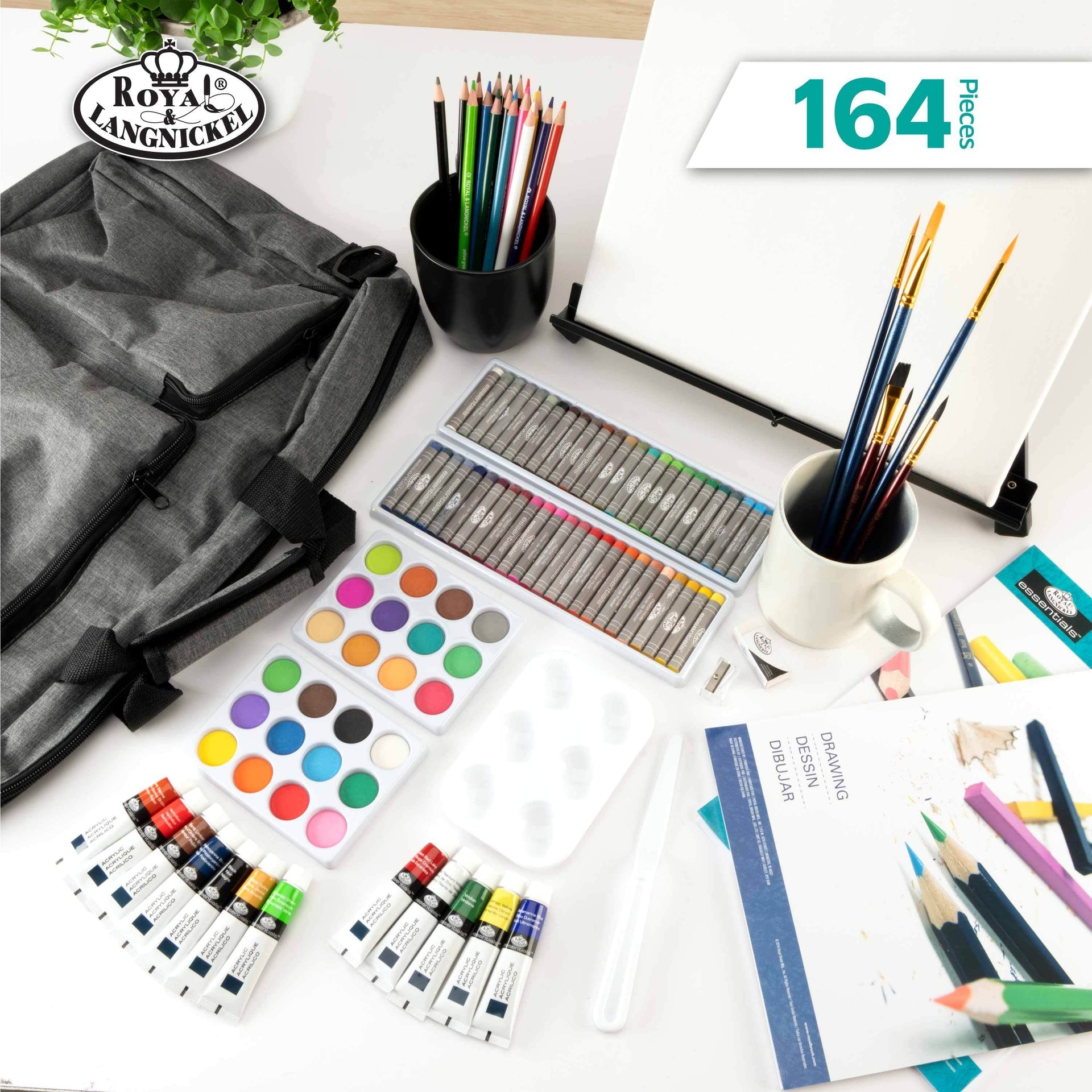 REA5999 | 164pc Mixed Media Artist Satchel Carry Set – Royal
