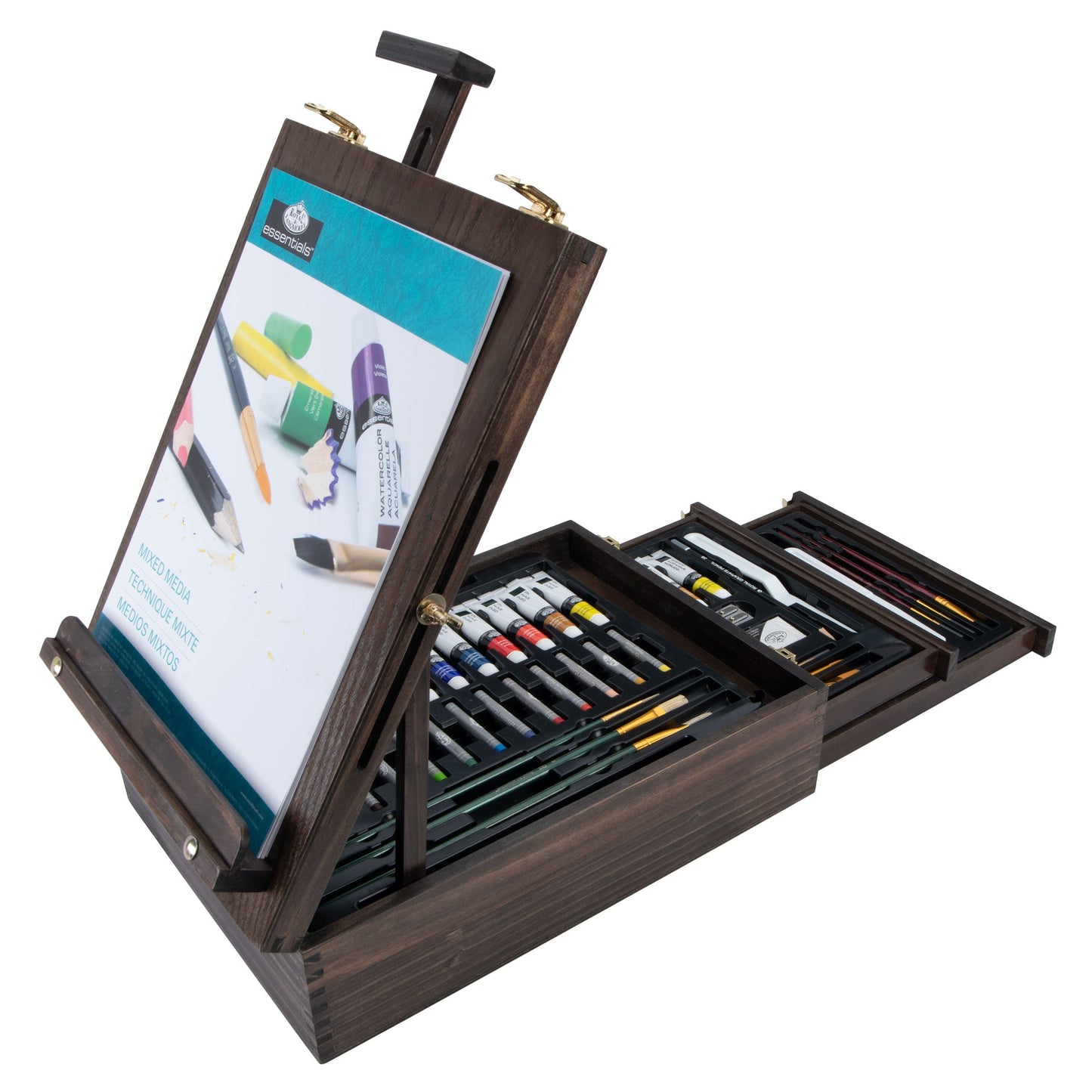 REA6023 | Mixed Media Artist Easel Set - 104pc | Espresso Series