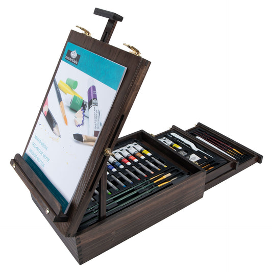 REA6023 | Mixed Media Artist Easel Set - 104pc | Espresso Series