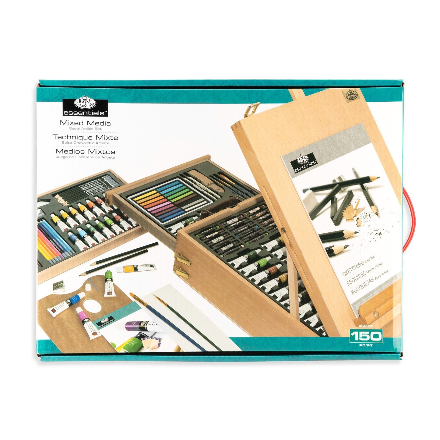 REA6150 - Mixed Media Artist Easel Set - 150pc packaging front