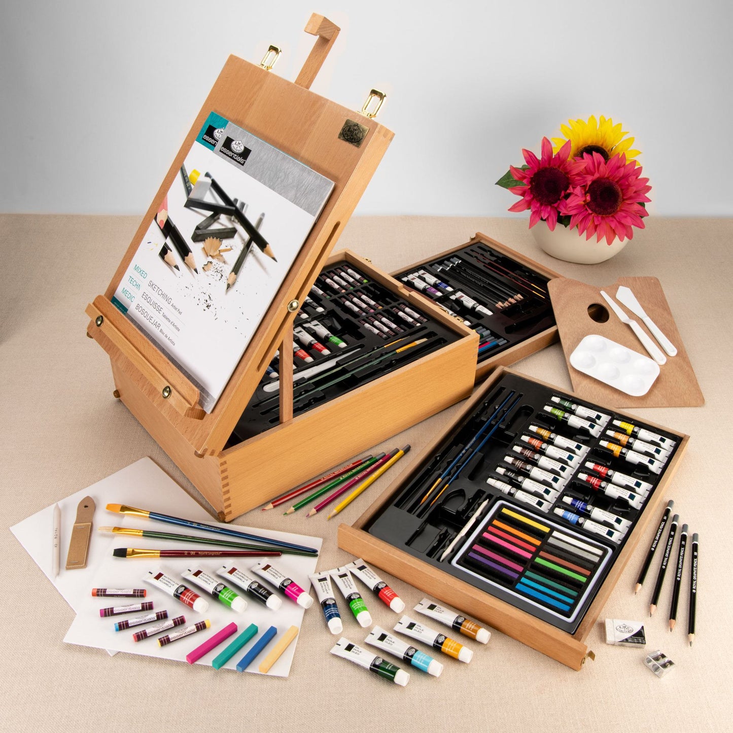 REA6150 - Mixed Media Artist Easel Set - 150pc glam 3