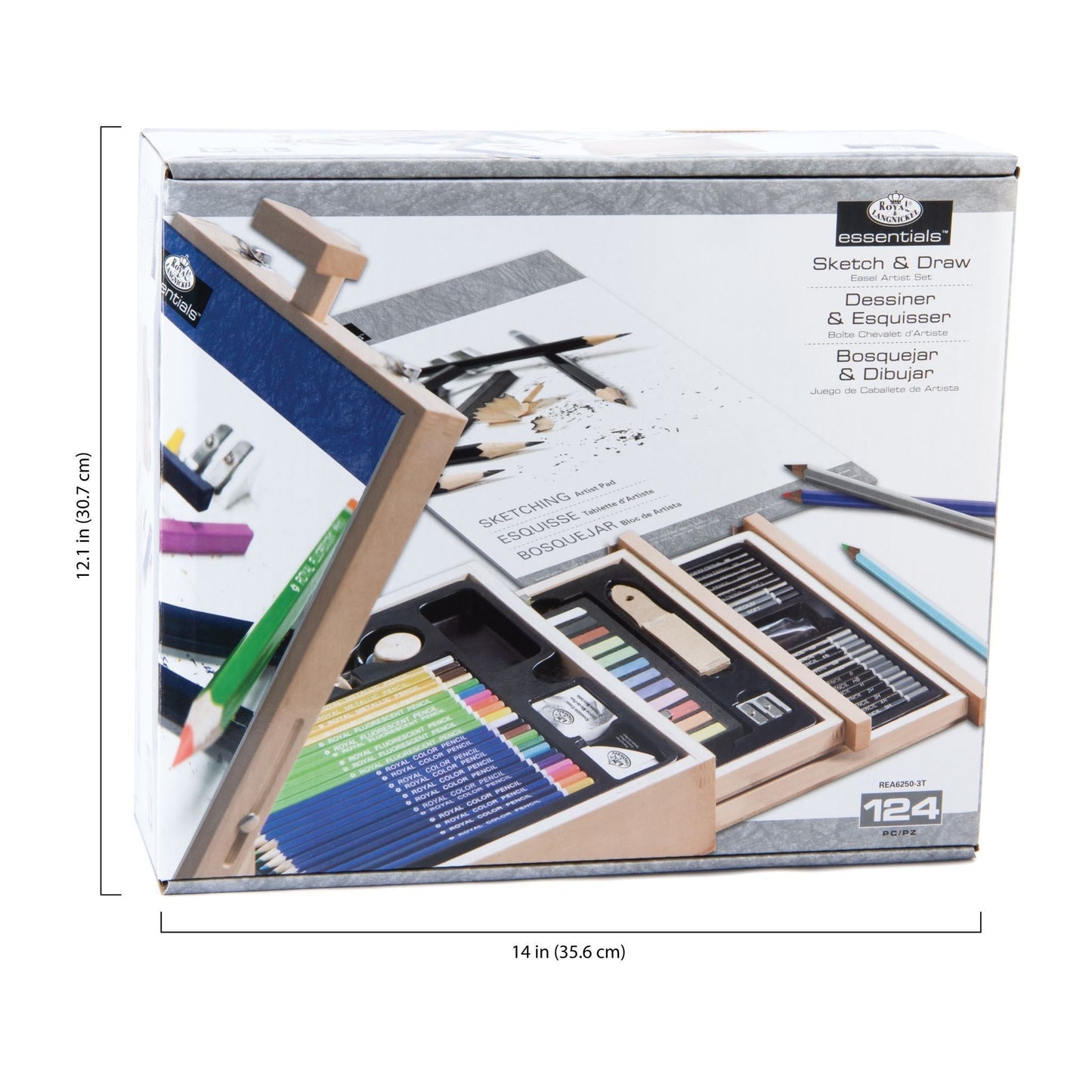 REA6250 - Sketching & Drawing Artist Easel Set - 124pc infographic 1