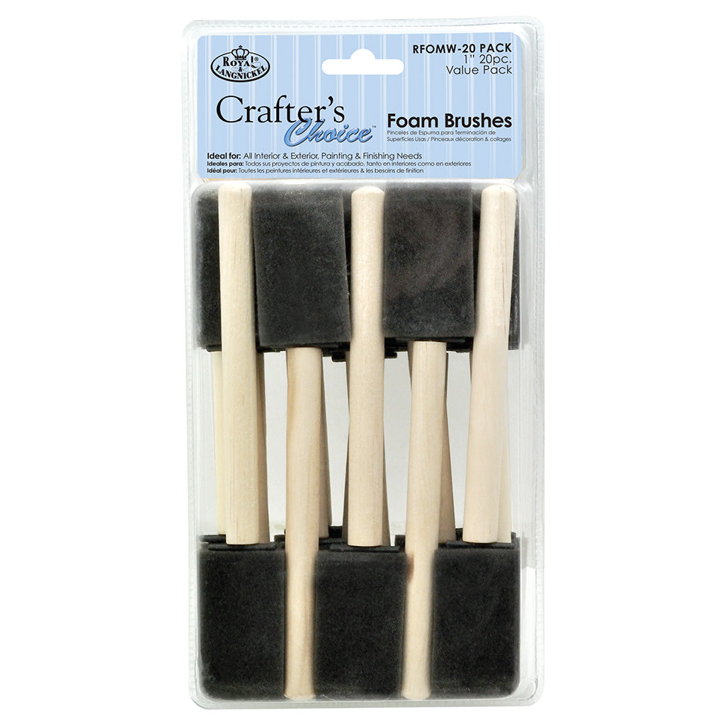 RFOMW-20 PACK - Crafter's Choice™ 20pc 1" Foam Brush Set