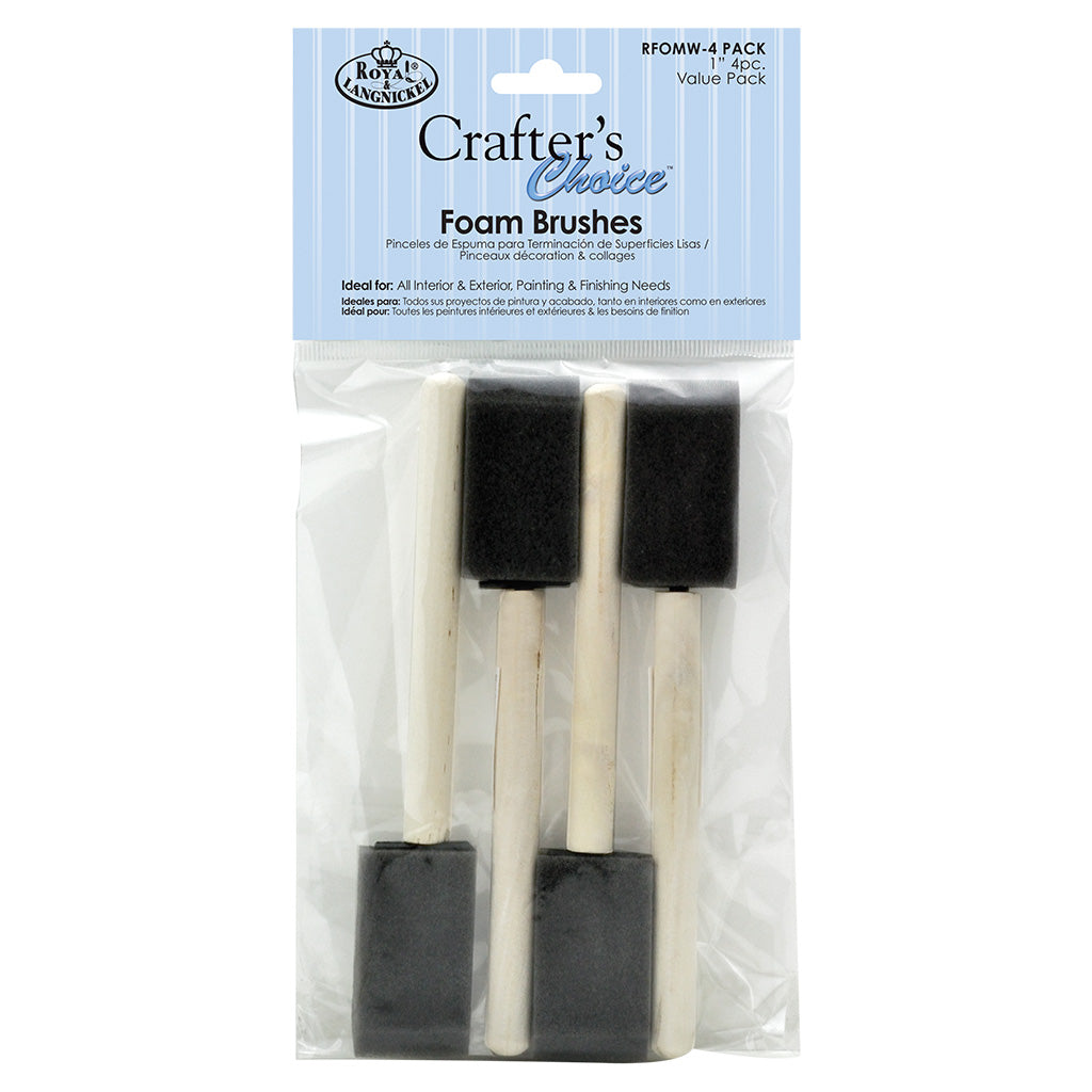 RFOMW-4 PACK - Crafter's Choice™ 4pc 1" Foam Brush Set