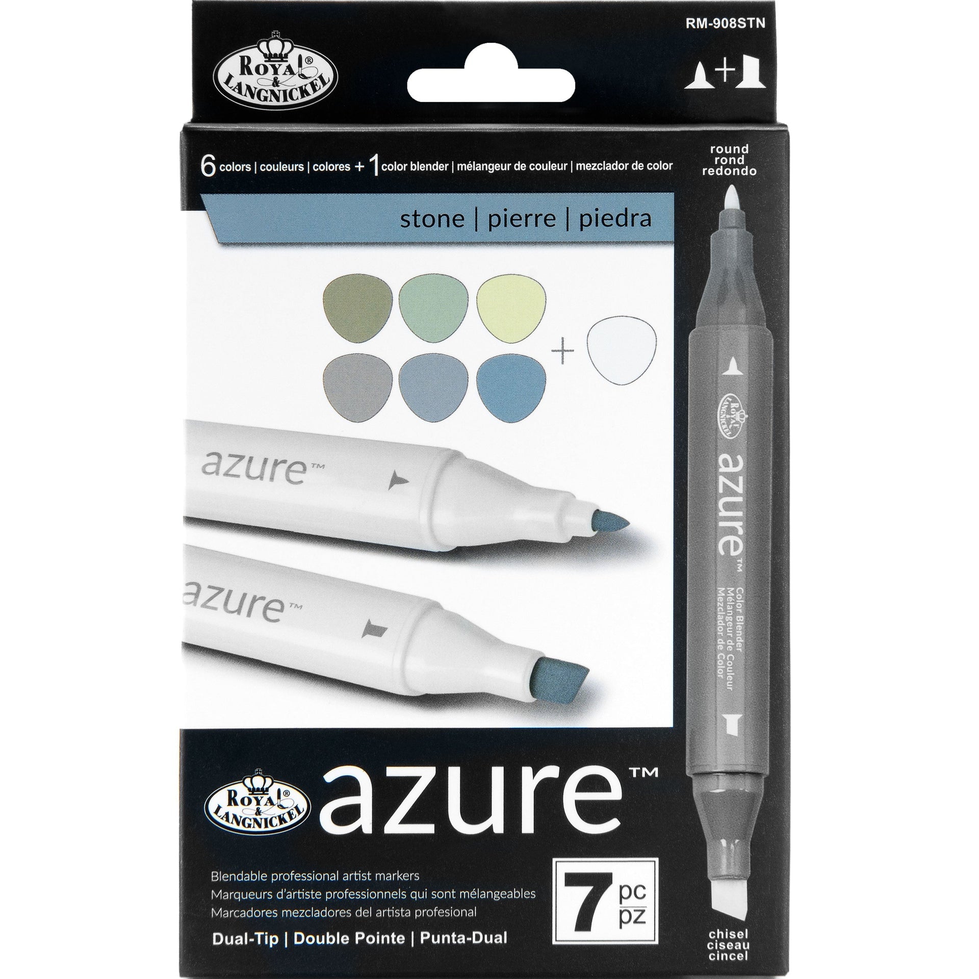 RM-908STN - Stone Color Marker Set - 7pc packaging front