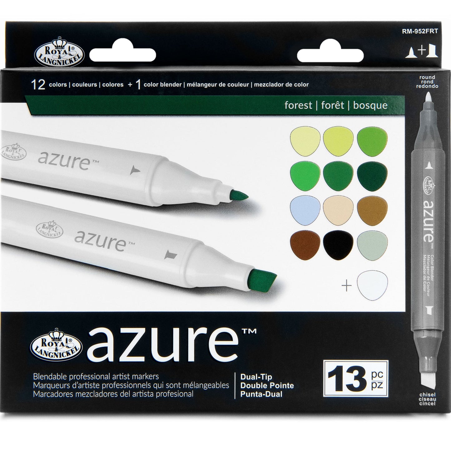 RM-952FRT - Forest Color Marker Set - 13pc packaging front