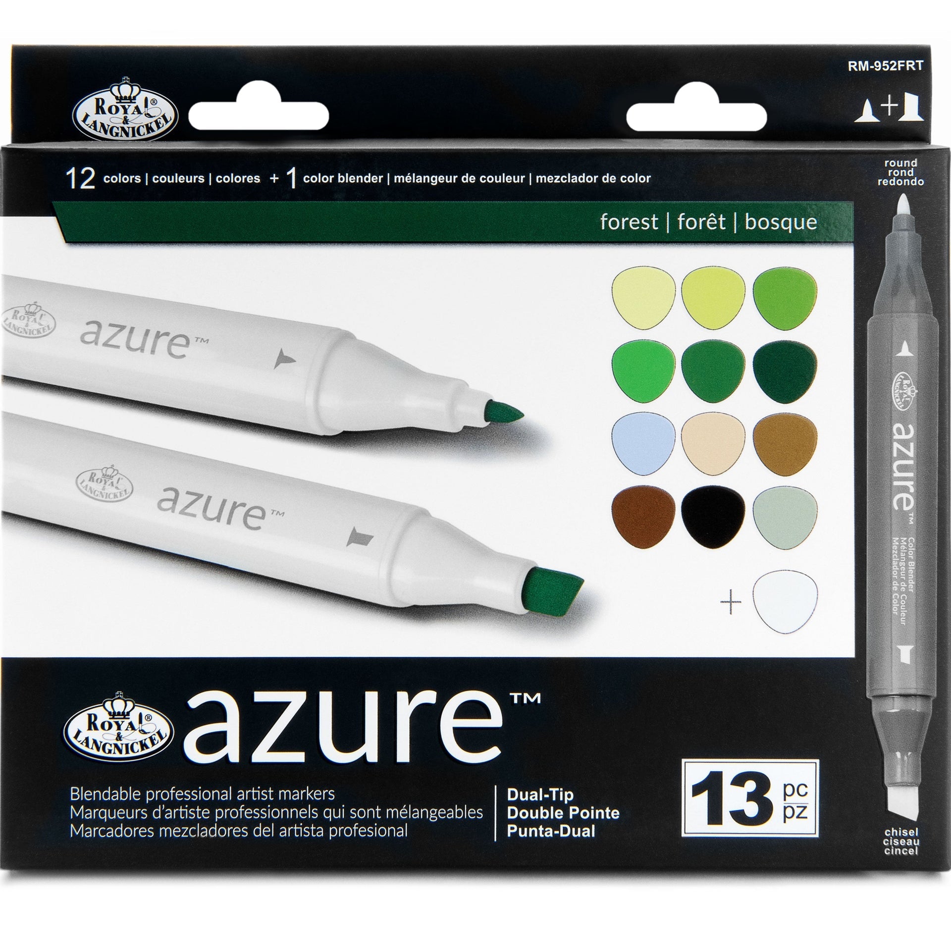 RM-952FRT - Forest Color Marker Set - 13pc packaging front