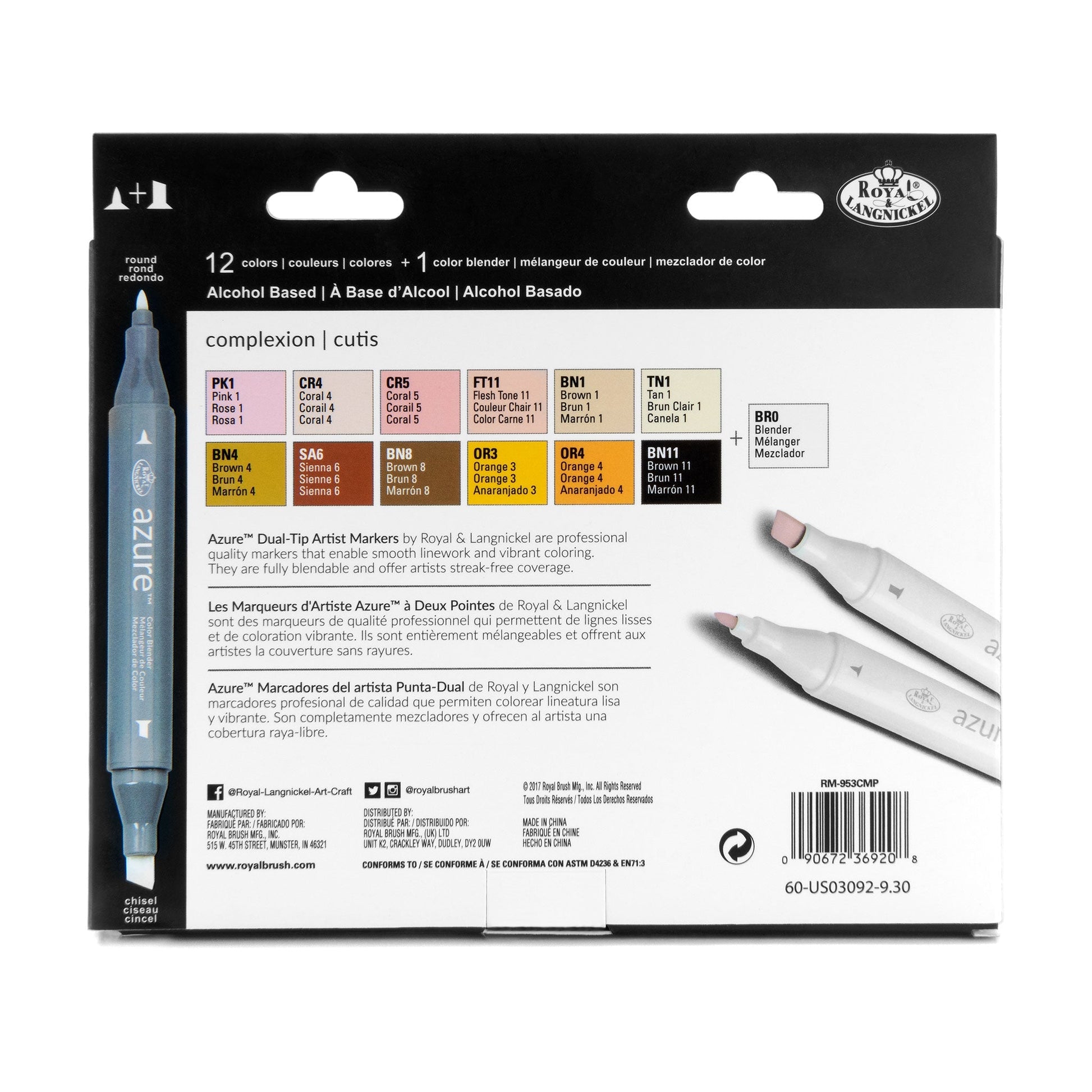 RM-953CMP - Complexion Color Marker Set - 13pc packaging back