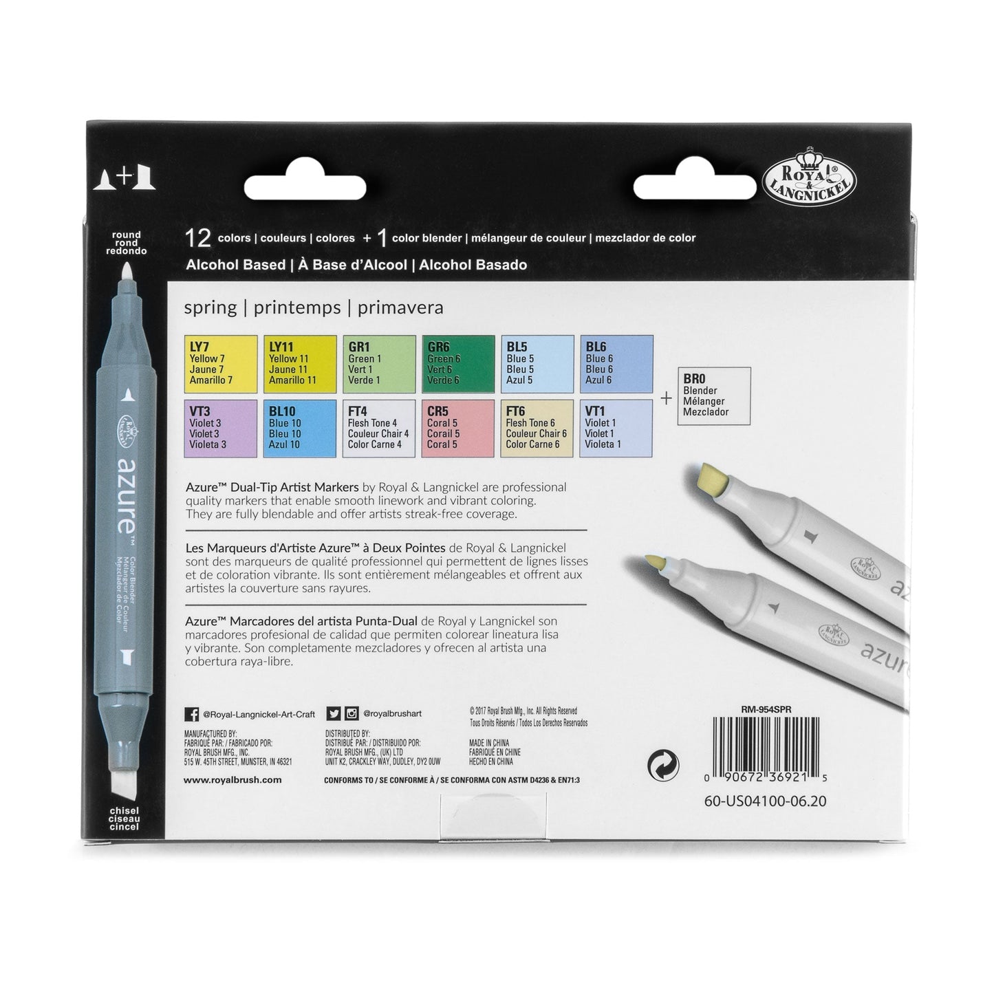 RM-954SPR - Spring Color Marker Set - 13pc packaging back