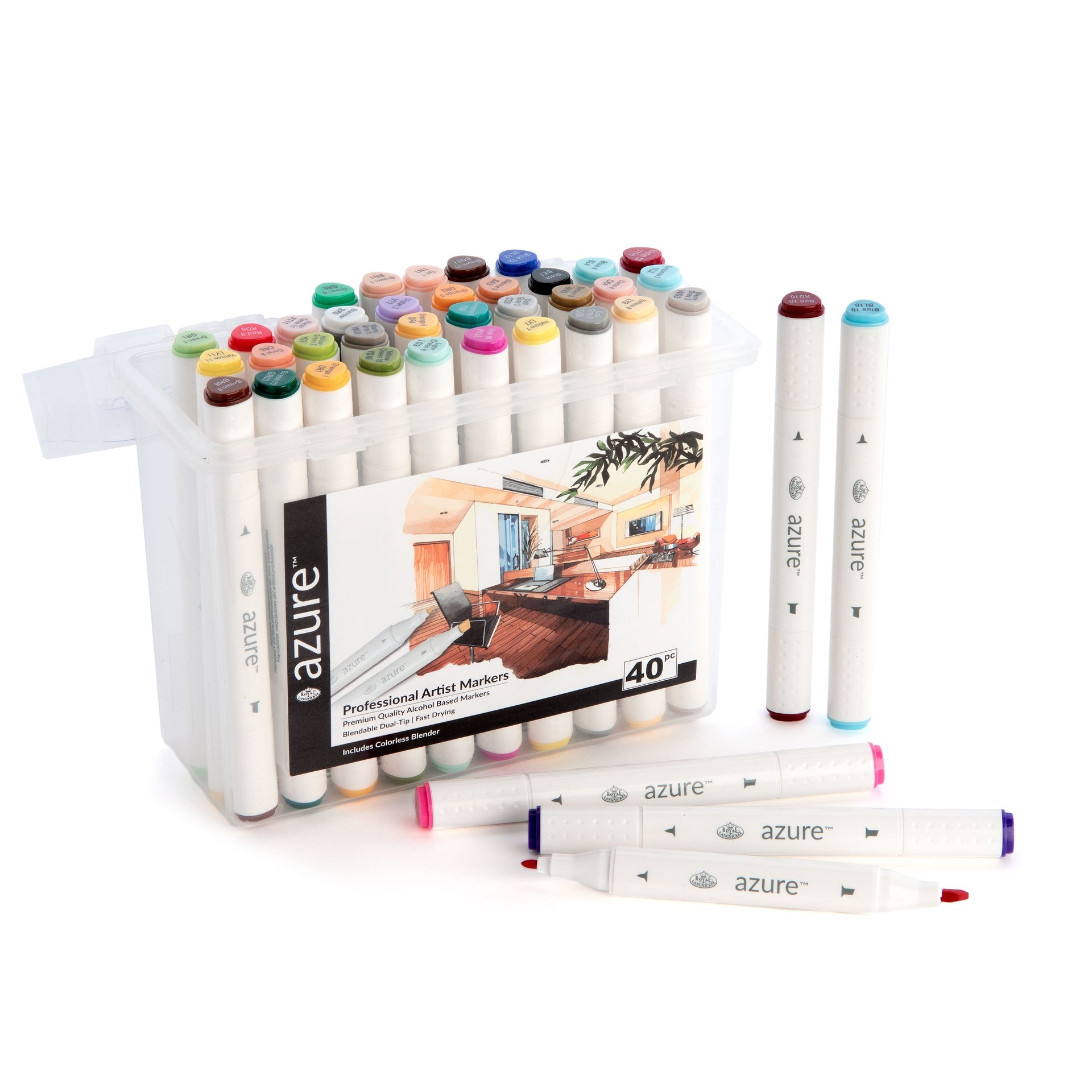 RM-BAS40 | Azure™ 40pc Color Marker Set – Royal & Langnickel