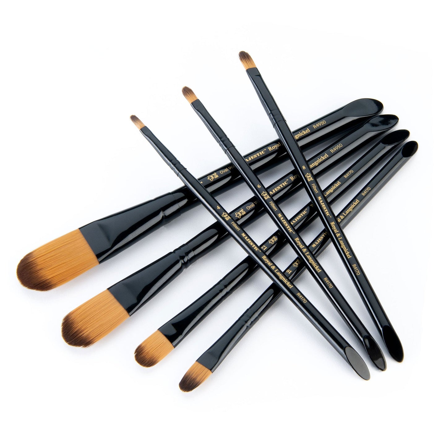 RMAJ-302 - Majestic™ 7pc Acrylic & Watercolor Filbert Brush Set glam 3