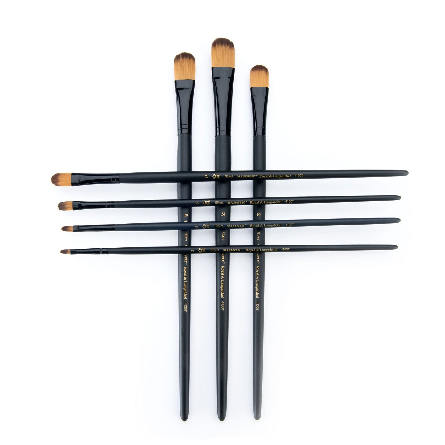 RMAJ-403 - Majestic™ 7pc Long Handle Acrylic & Oil Filbert Brush Set glam 2