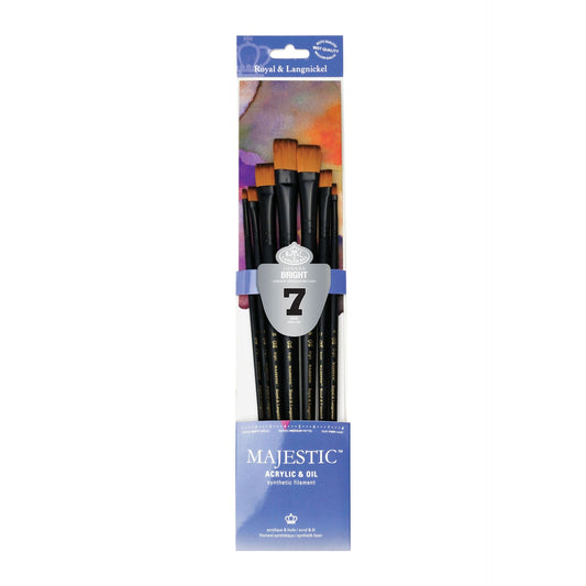 RMAJ-405 - Majestic™ 7pc Long Handle Acrylic & Oil Bright Brush Set packaging front