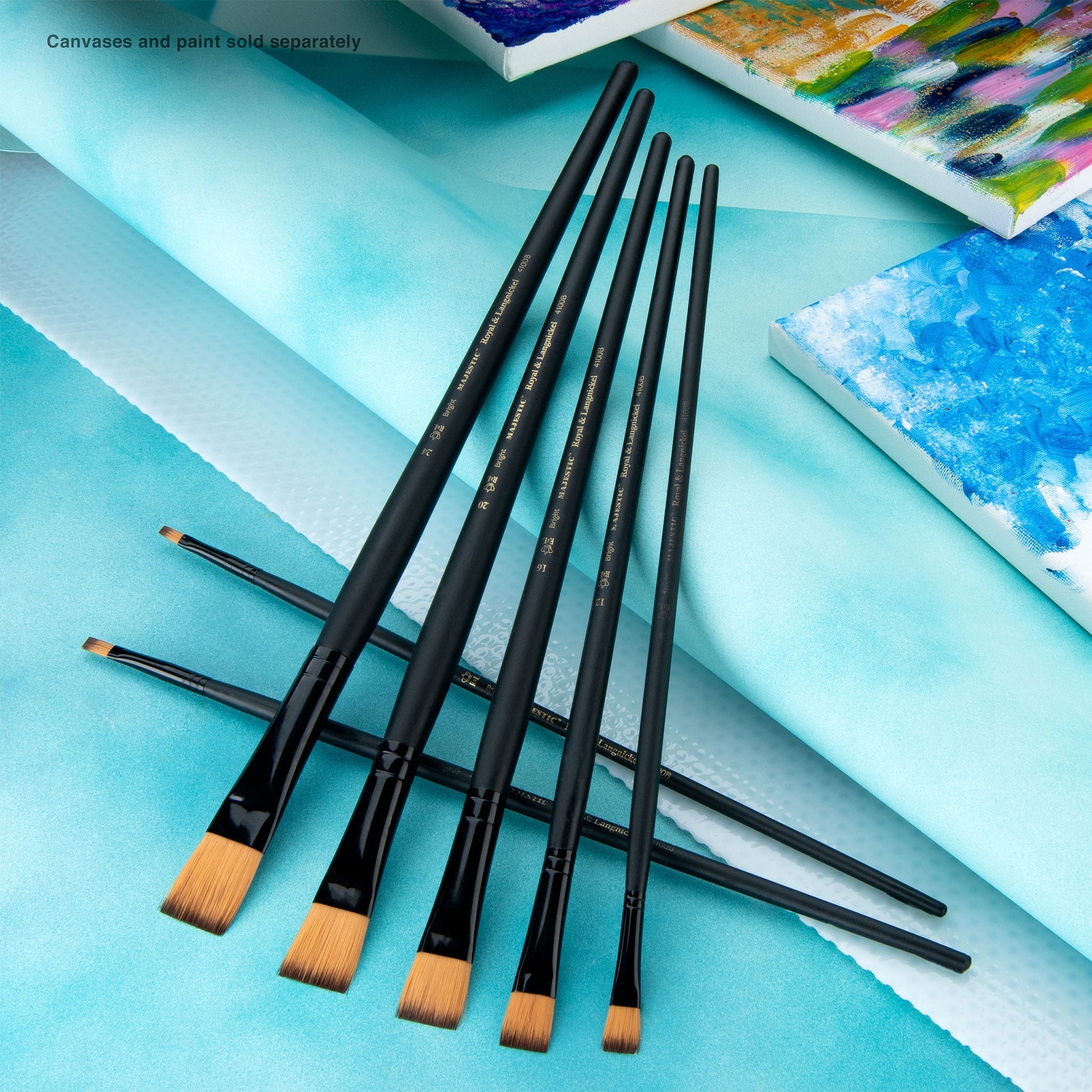 RMAJ-405 - Majestic™ 7pc Long Handle Acrylic & Oil Bright Brush Set glam 1