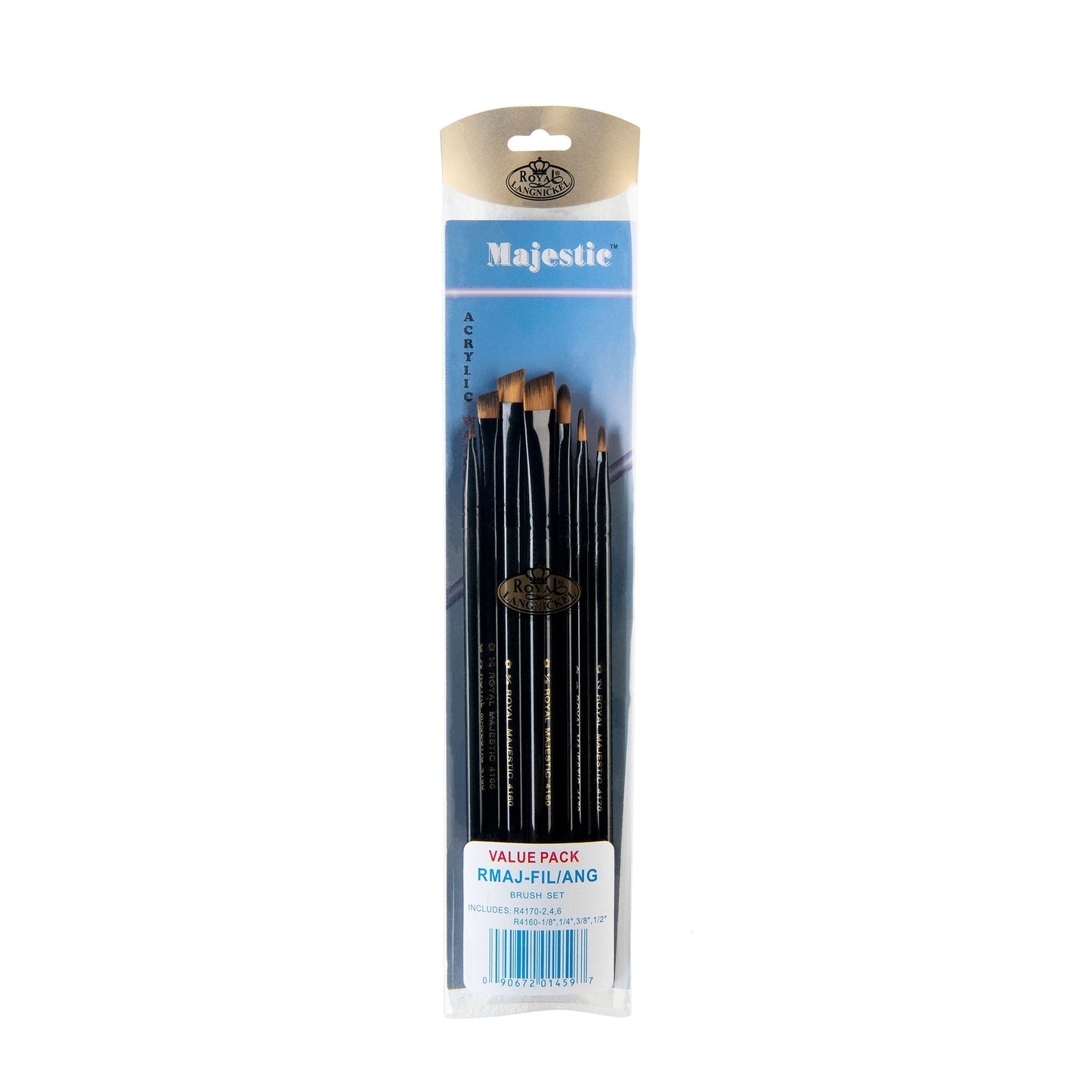 RMAJ-FIL-ANG - Majestic™ 7pc Filbert/Angular Brush Set packaging front