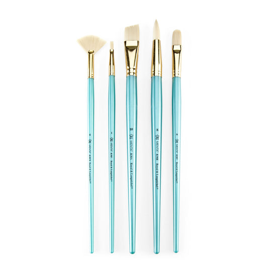 RMEN-SET382 - Menta™ 5pc Synthetic White Bristle Variety Acrylic & Oil Brush Set