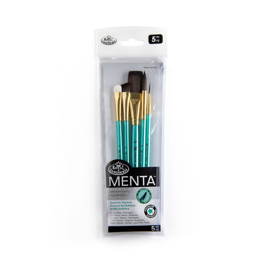 RMEN-SET881 - Menta™ 5pc Synthetic Squirrel Variety Watercolor Brush Set packaging front