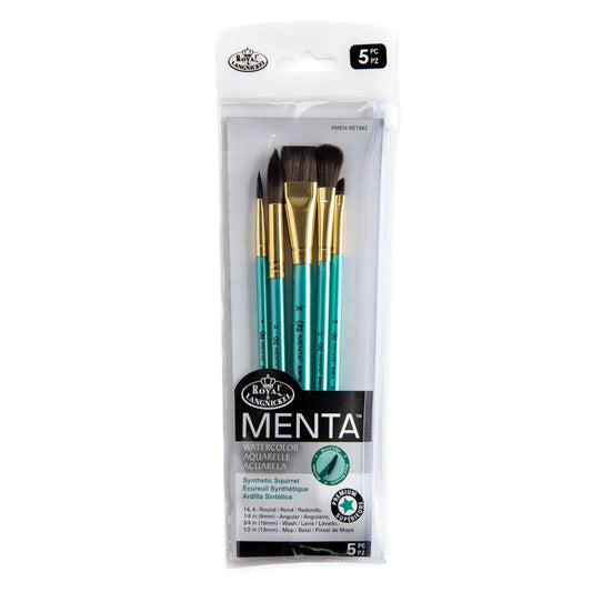 RMEN-SET882 - Menta™ 5pc Synthetic Squirrel Variety Watercolor Brush Set packaging front