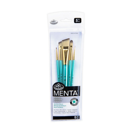 RMEN-SET982 - Menta™ 5pc Synthetic Blend Variety Acrylic Brush Set packaging front