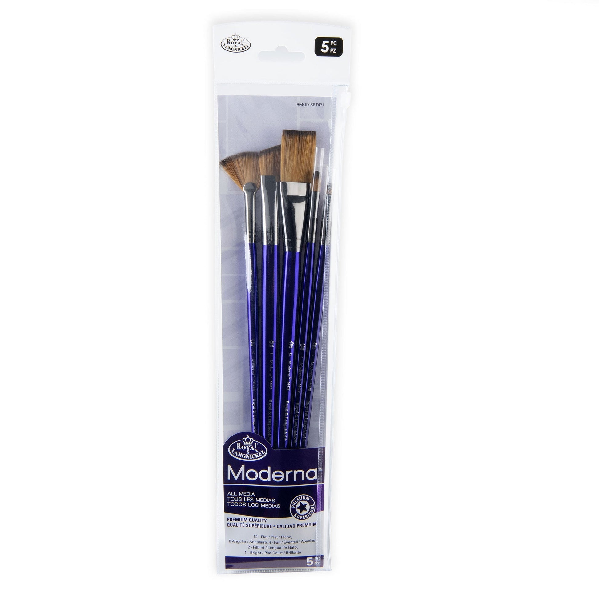 RMOD-SET471 - Moderna™ 5pc All Media Variety Brush Set packaging front