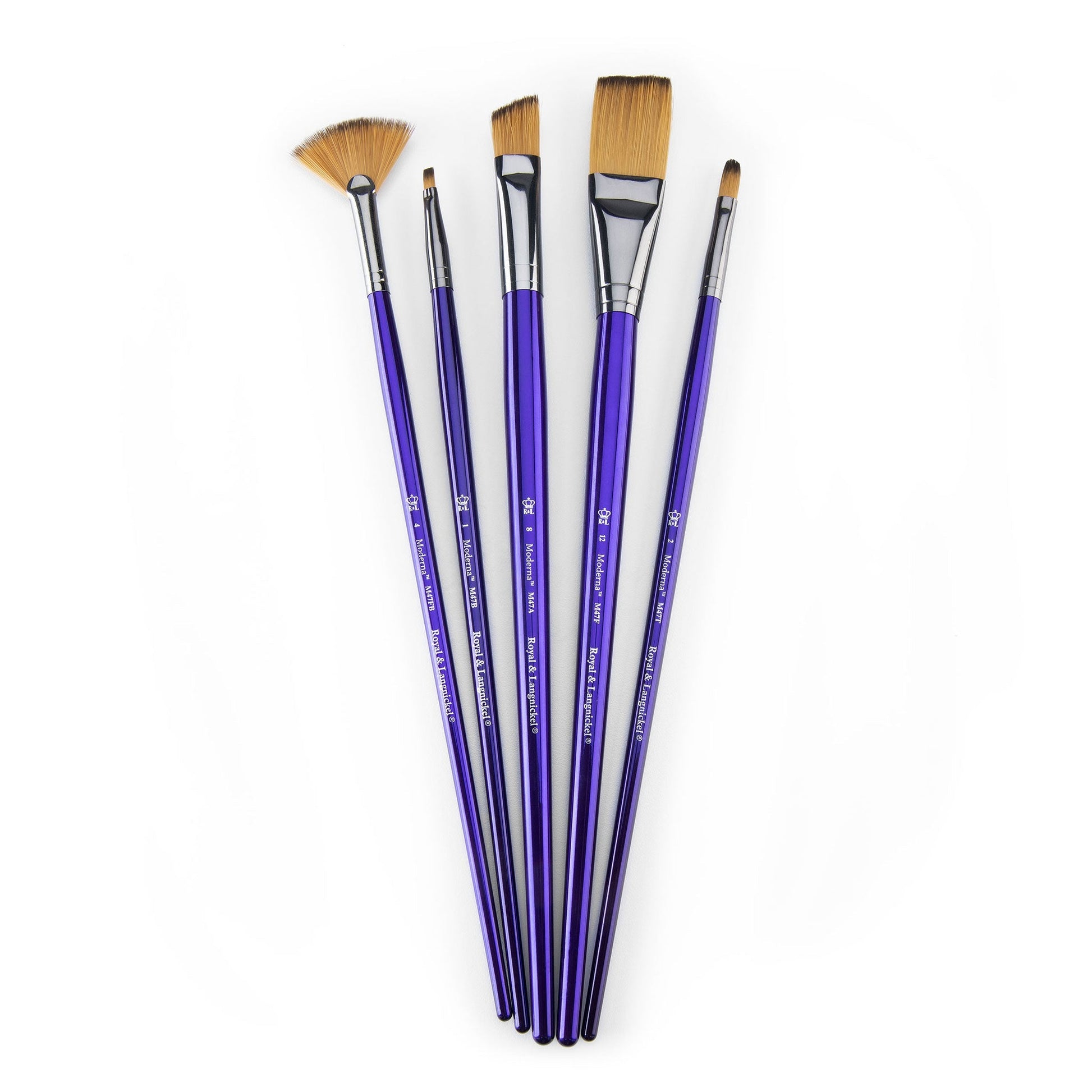 RMOD-SET471 - Moderna™ 5pc All Media Variety Brush Set glam 3