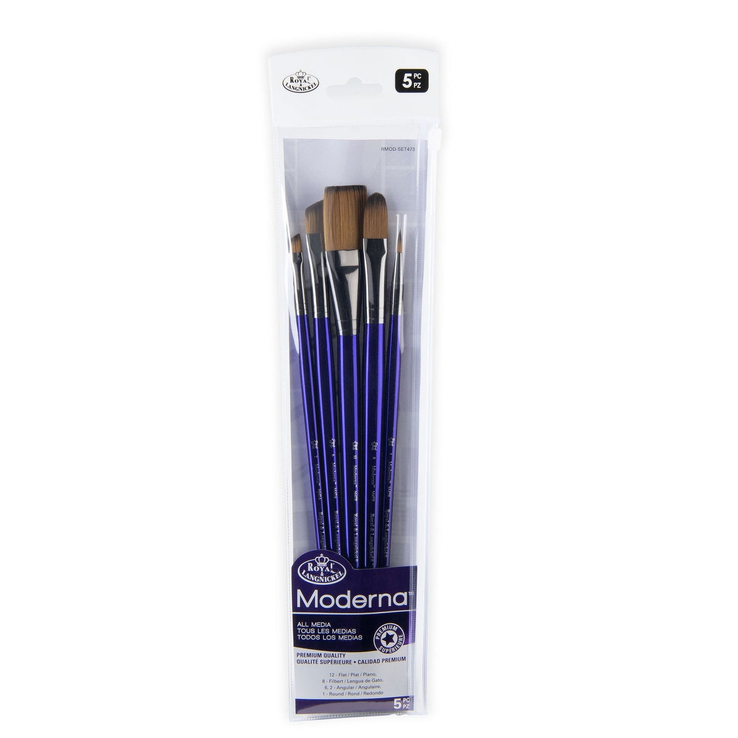 RMOD-SET473 - Moderna™ 5pc All Media Variety Brush Set packaging front