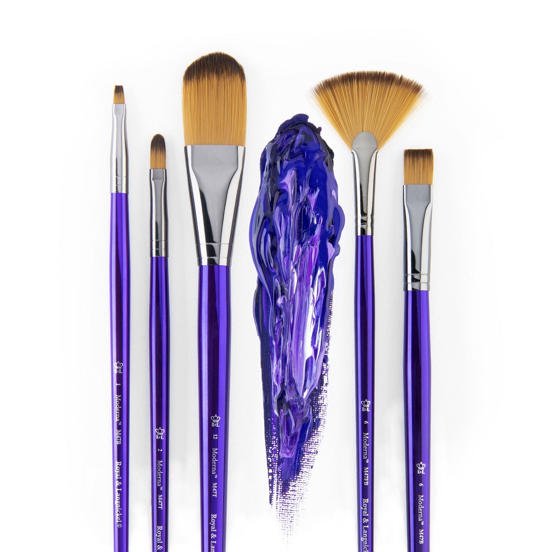RMOD-SET474 | Moderna™ 5pc All Media Variety Brush Set 474 – Royal