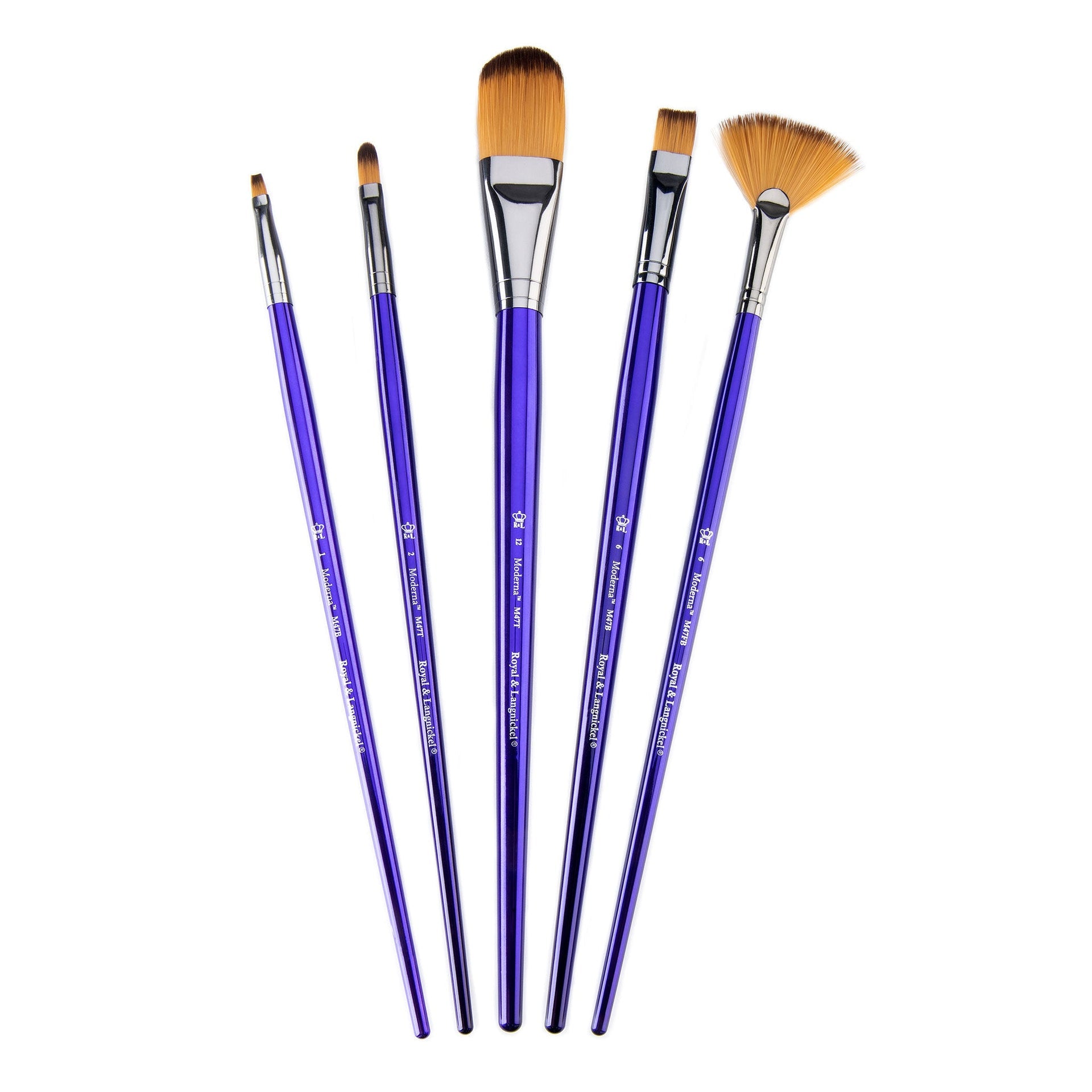 RMOD-SET474 | Moderna™ 5pc All Media Variety Brush Set 474 – Royal
