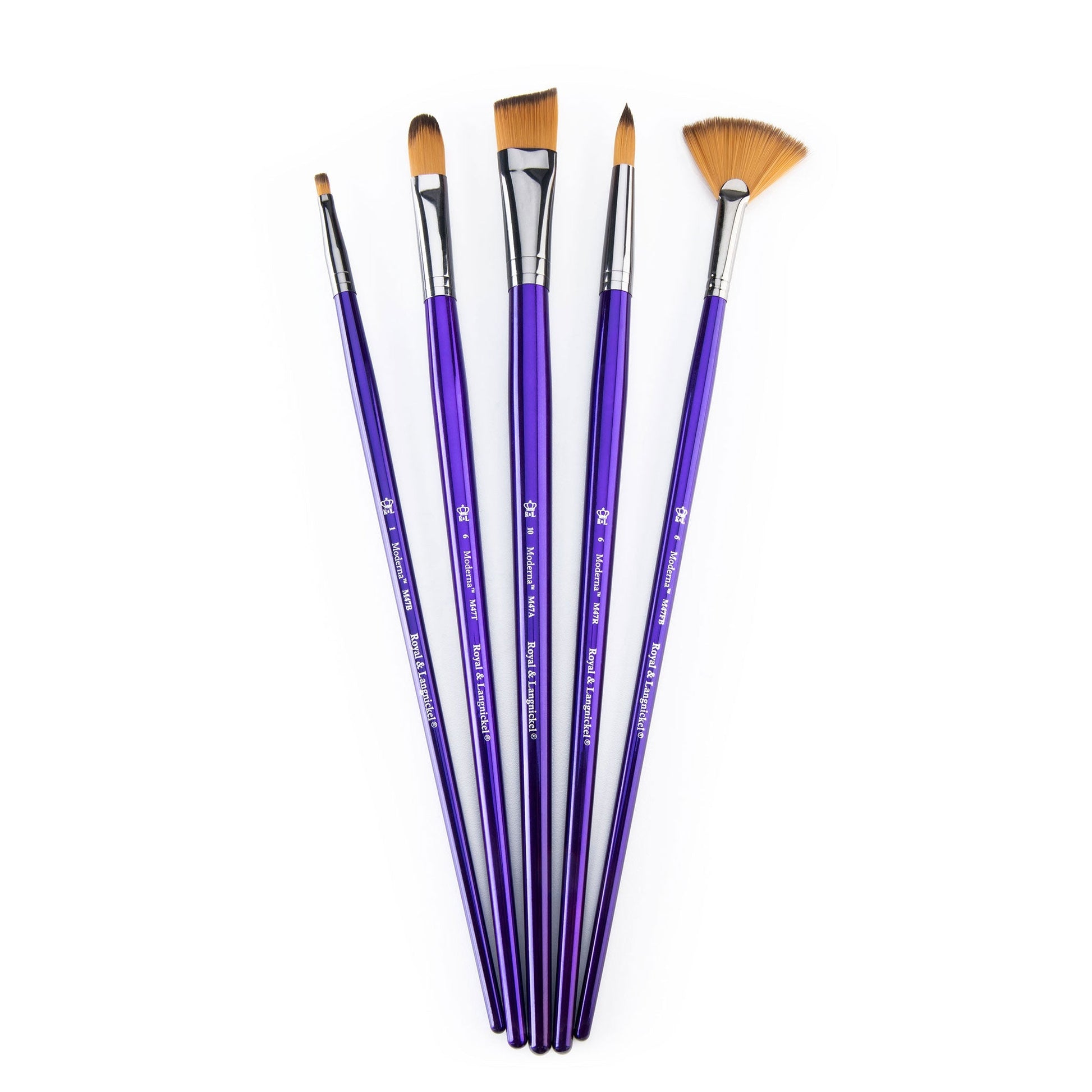 RMOD-SET476 - Moderna™ 5pc All Media Variety Brush Set glam 3