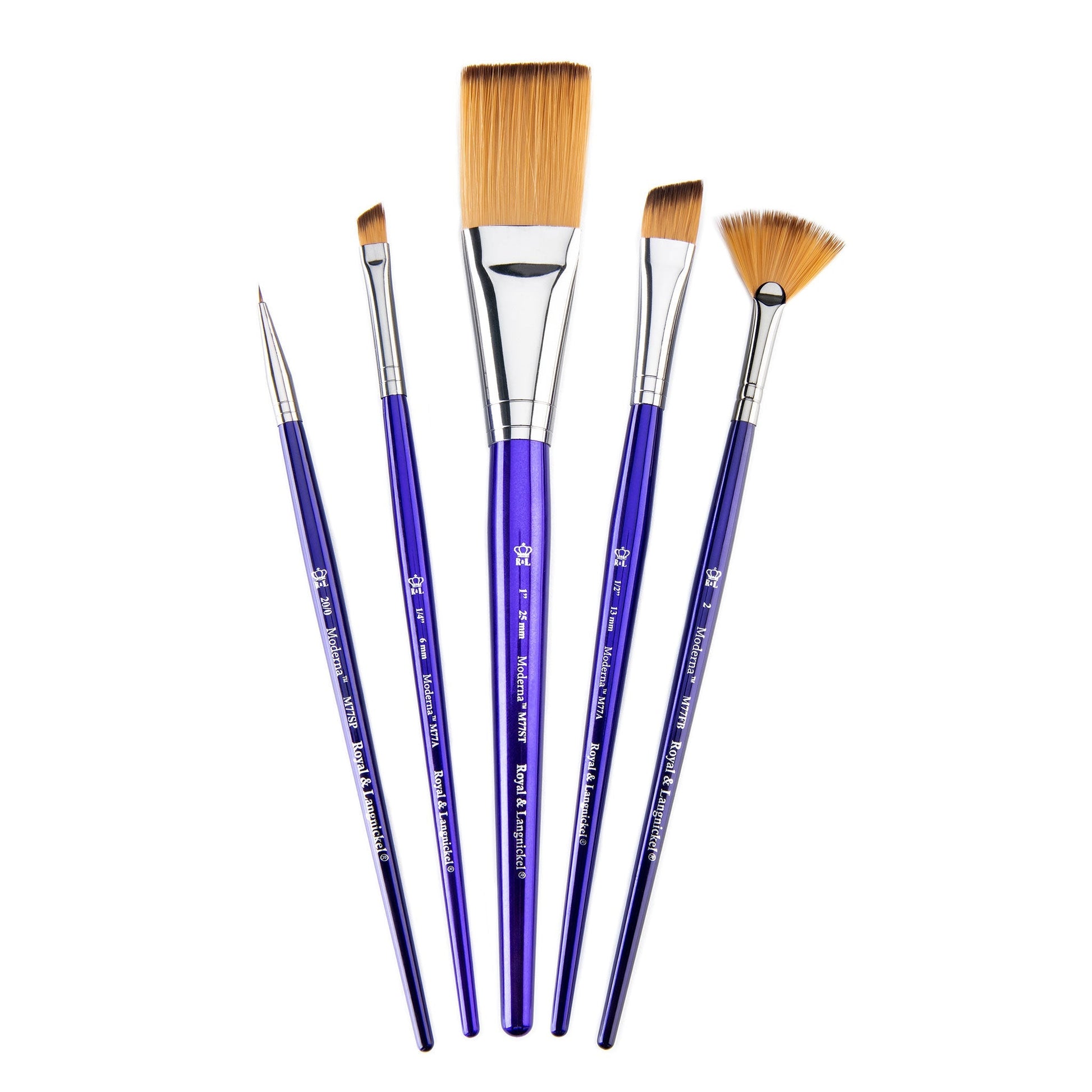 RMOD-SET771 - Moderna™ 5pc All Media Variety Brush Set glam 3