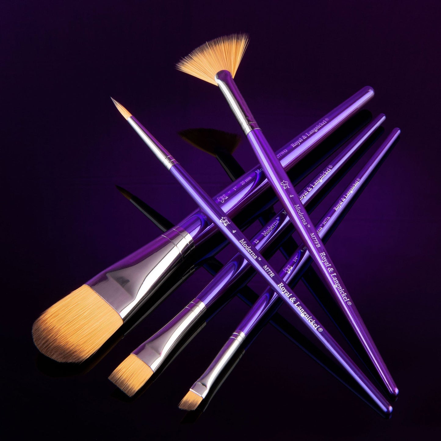 RMOD-SET772 - Moderna™ 5pc All Media Variety Brush Set glam 1