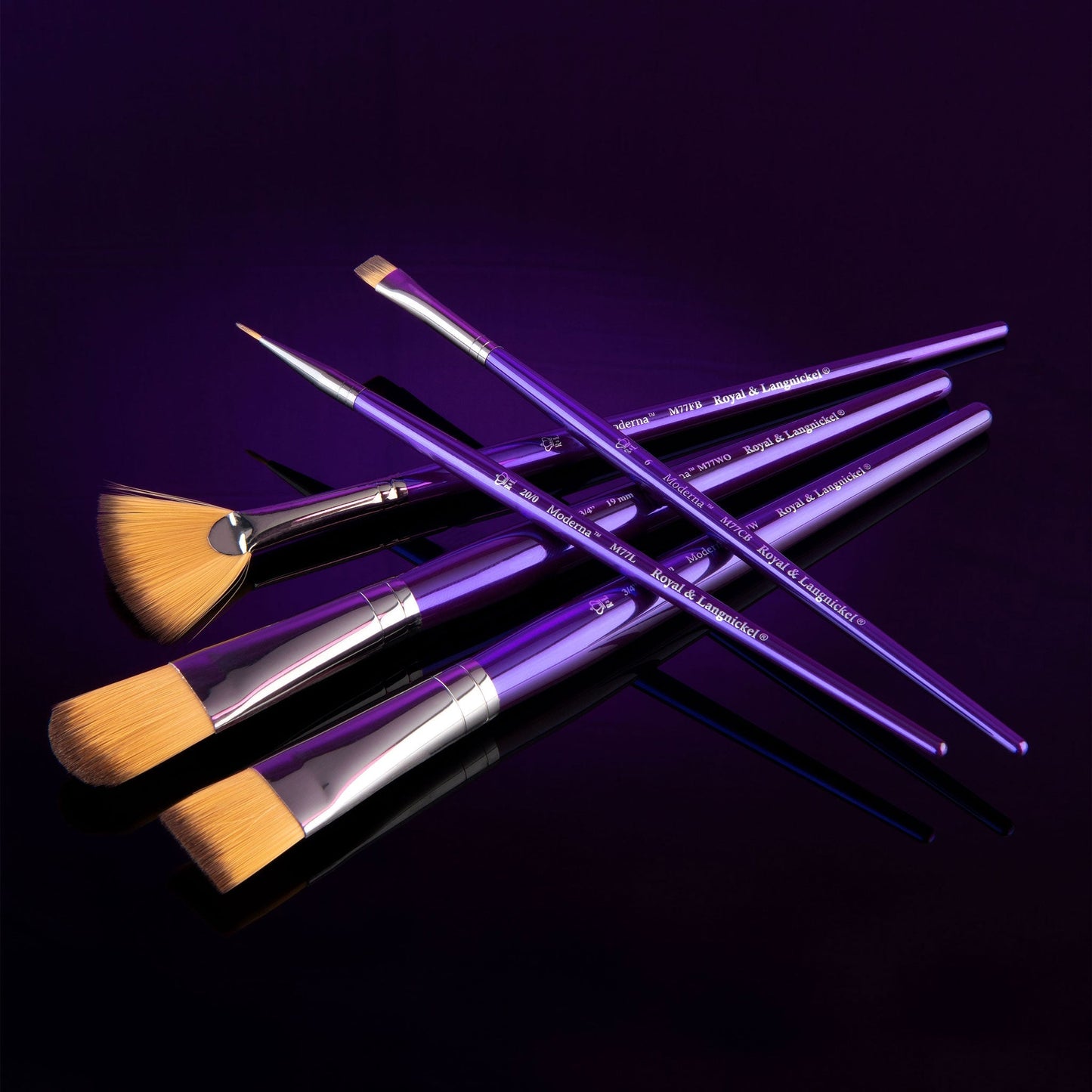 RMOD-SET776 - Moderna™ 5pc All Media Variety Brush Set glam 1