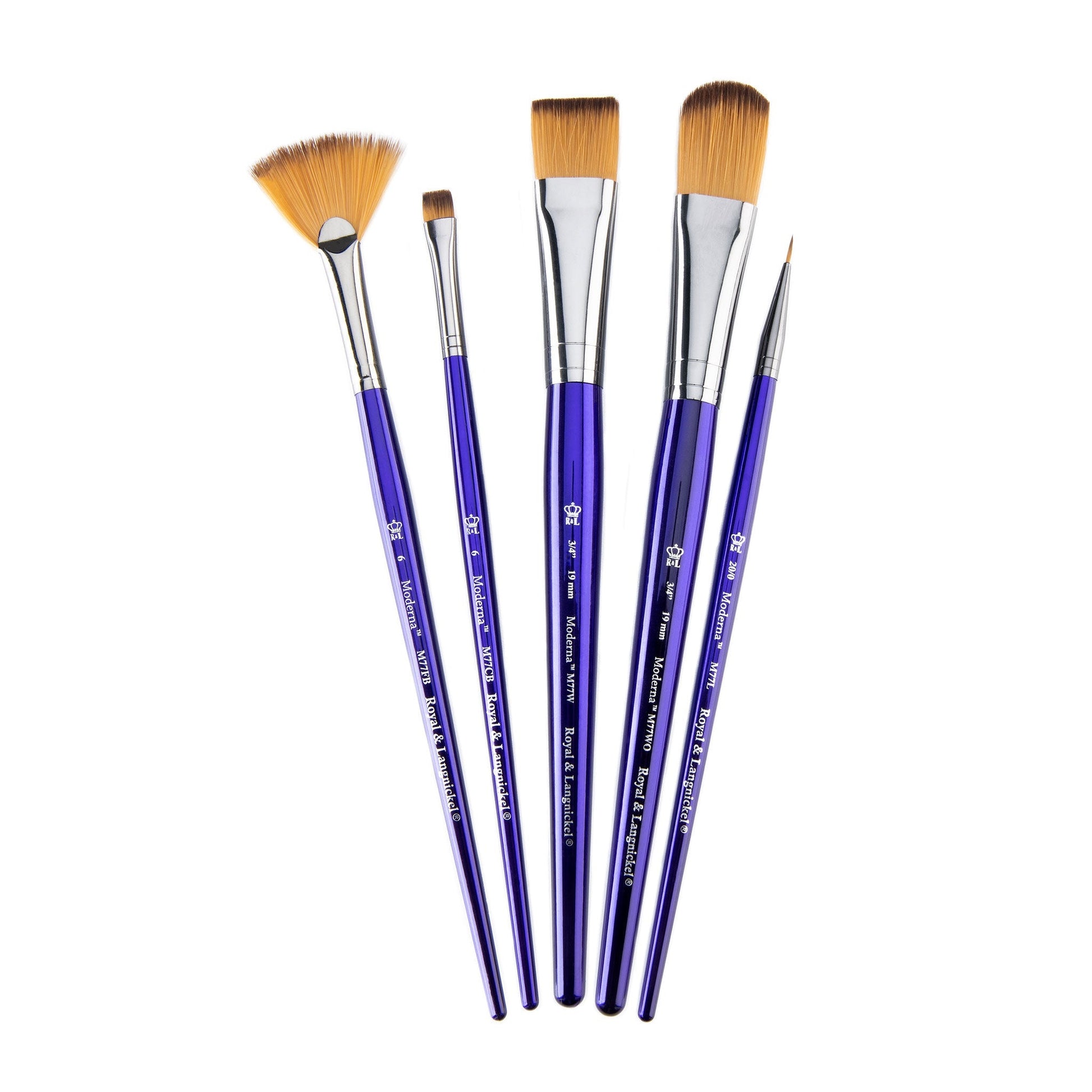 RMOD-SET776 - Moderna™ 5pc All Media Variety Brush Set glam 4