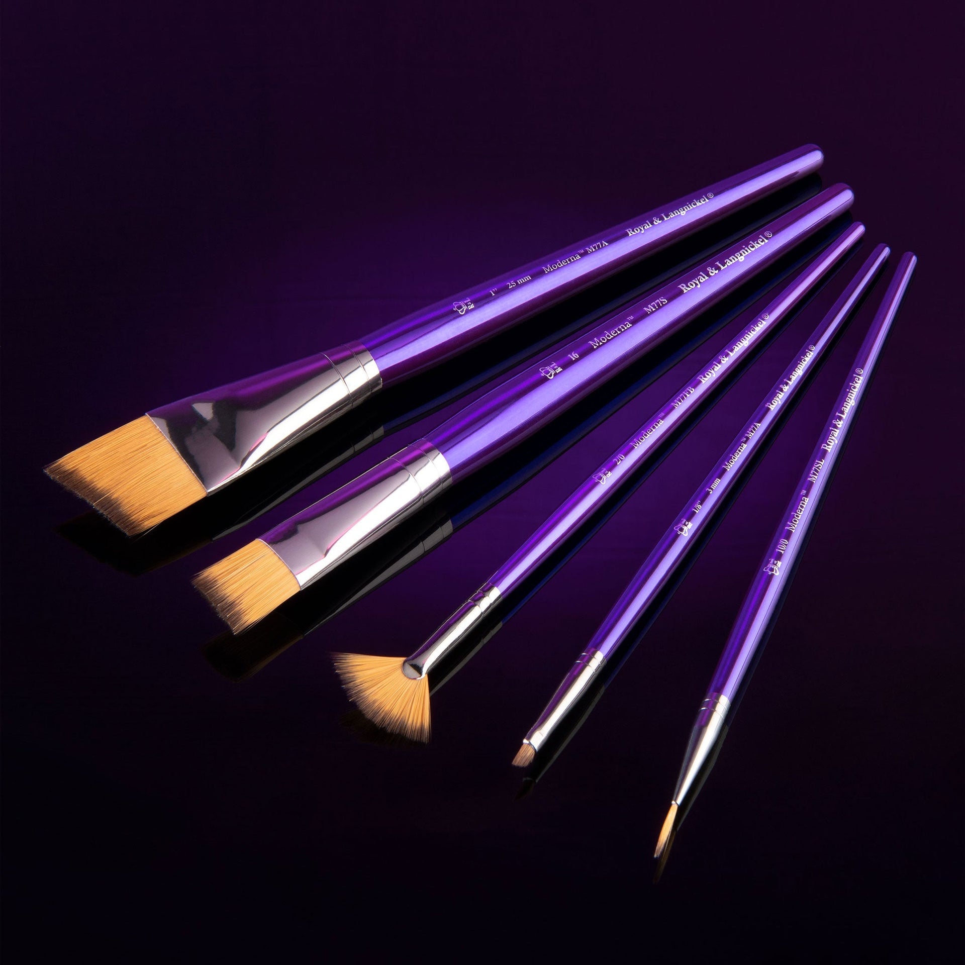 RMOD-SET778 | Moderna™ 5pc All Media Variety Brush Set 778 – Royal