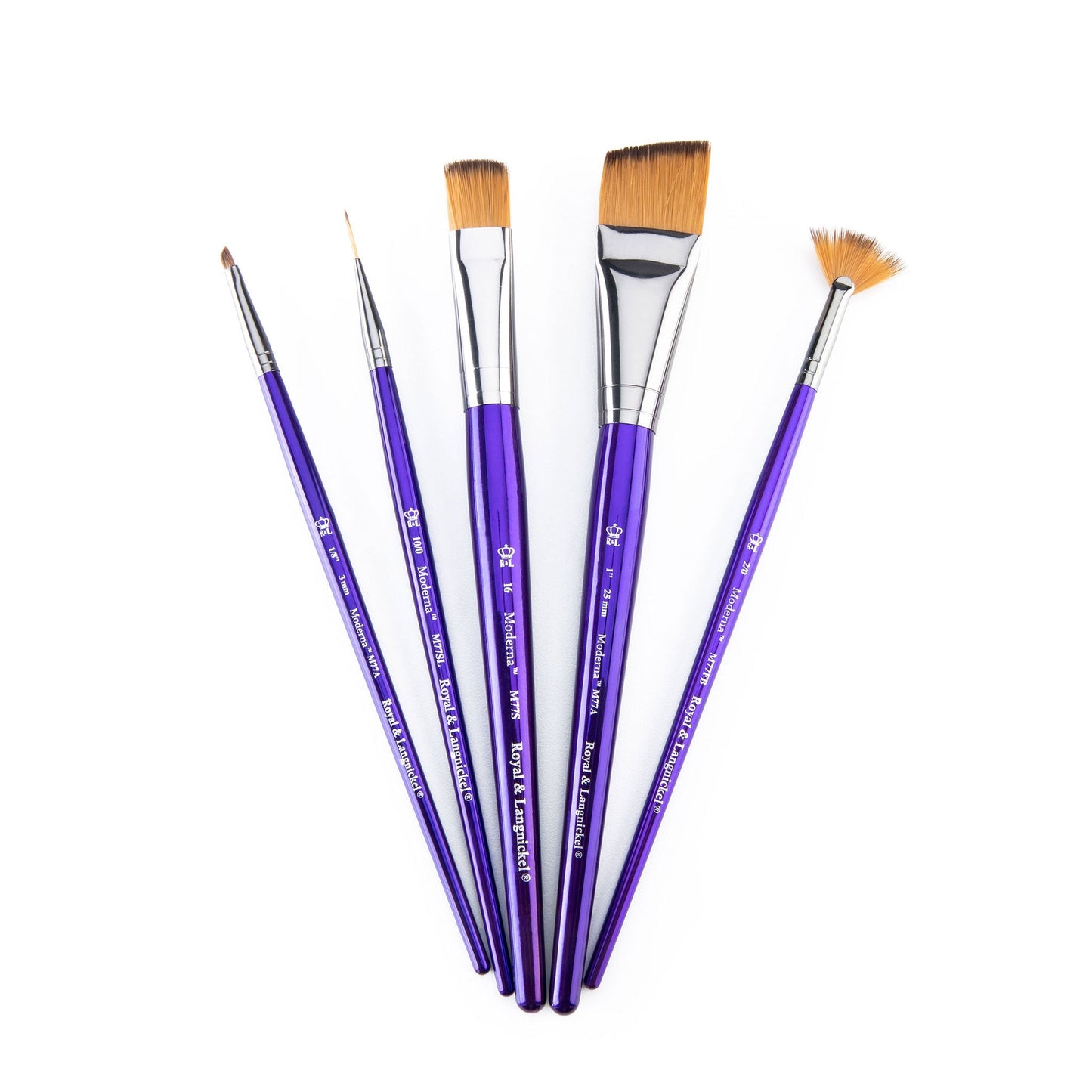 RMOD-SET778 - Moderna™ 5pc All Media Variety Brush Set glam 3