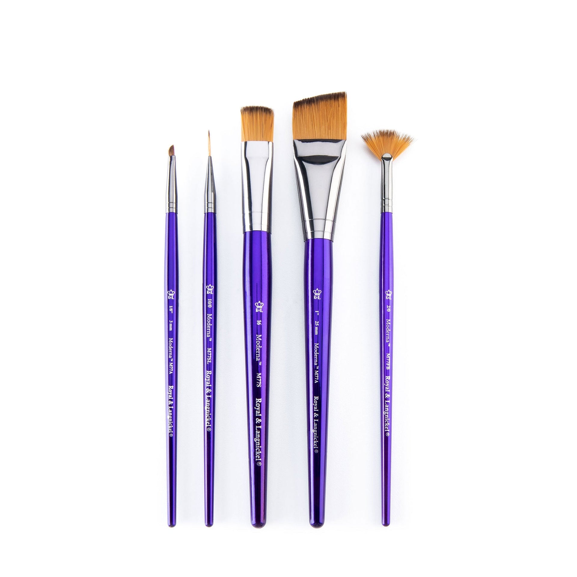 RMOD-SET778 | Moderna™ 5pc All Media Variety Brush Set 778 – Royal