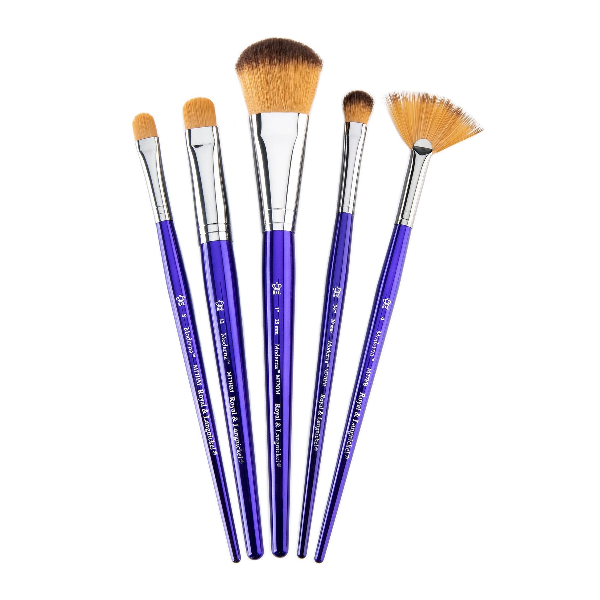 RMOD-SET779 - Moderna™ 5pc All Media Variety Brush Set glam 3