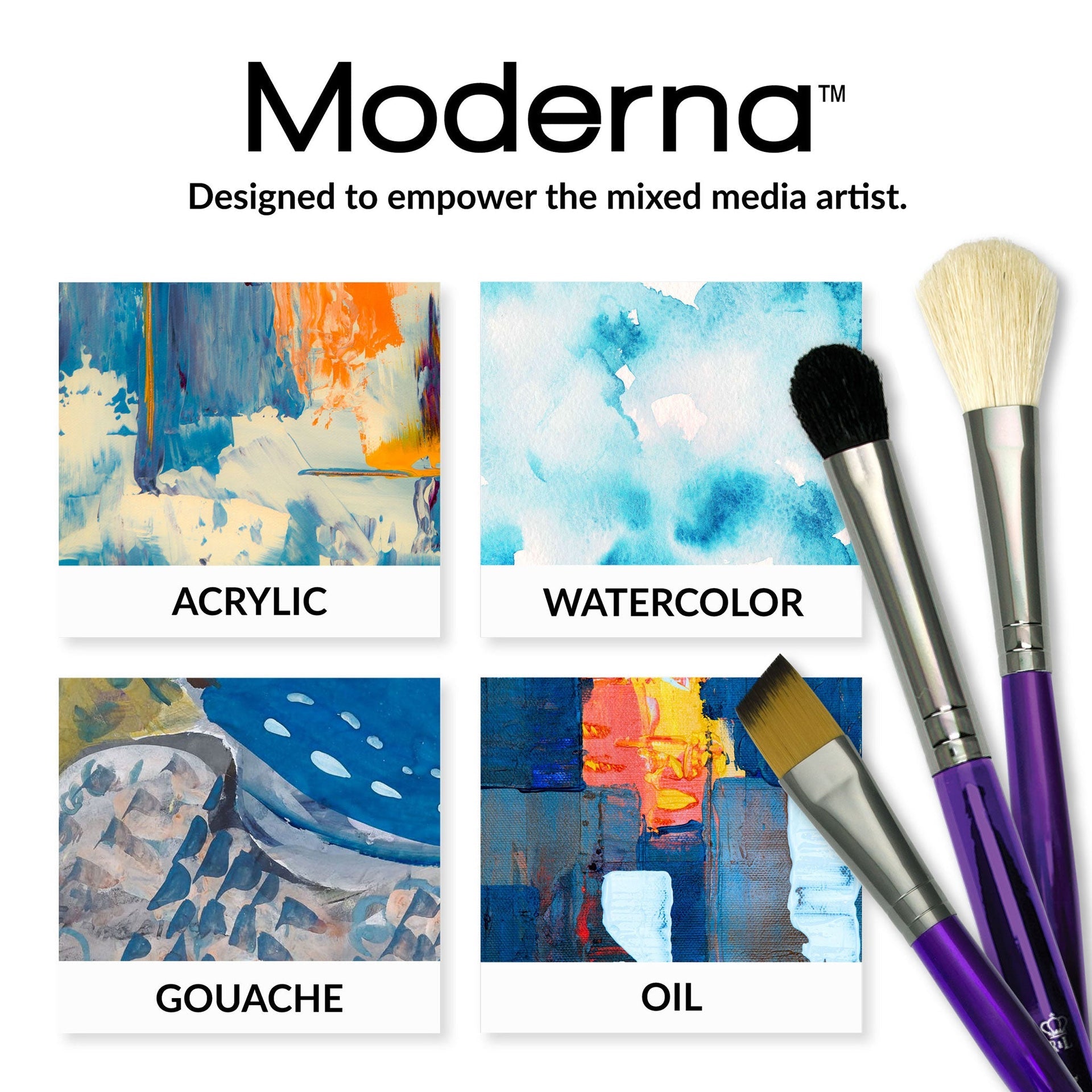 RMOD-SET784 | Moderna™ 5pc All Media Variety Brush Set 784 – Royal