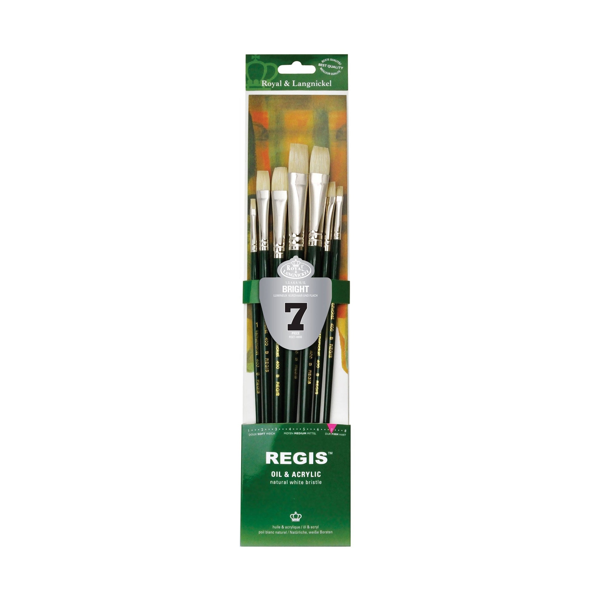 RSET-400B - Regis™ 7pc Oil & Acrylic Bright Brush Set packaging front